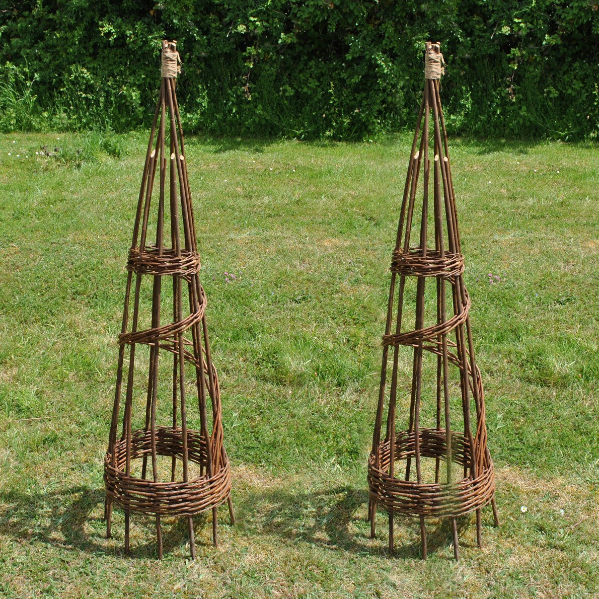 Willow Garden Obelisk Wooden Spiral 1.15m Climbing Plant Support Frame (2)
