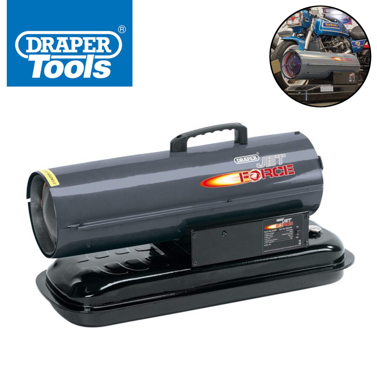 Draper 32287 Jet Force Diesel Kerosene Space Heater 45,000 BTU 13kW Garage Work