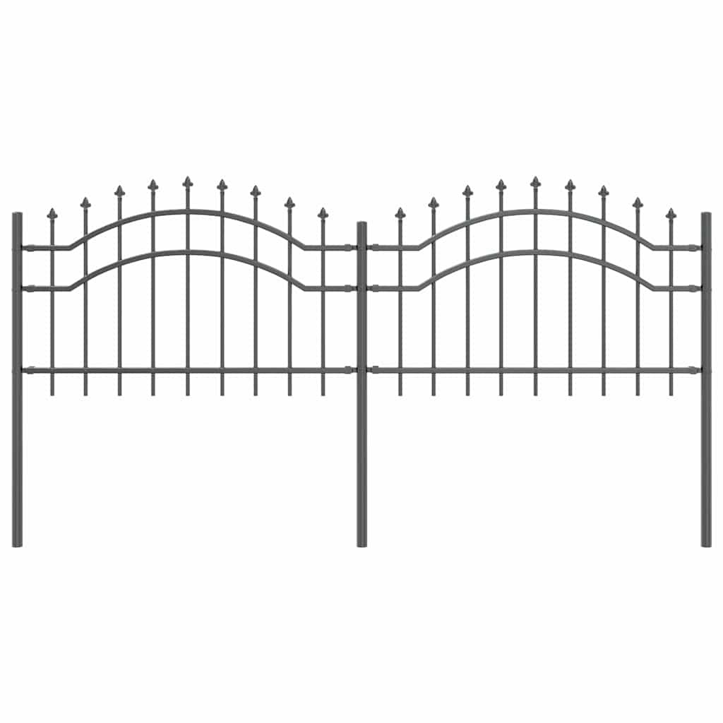 vidaXL Garden Fence Grey 240 x 115 cm Powder-coated steel, Garden and Terrace, M
