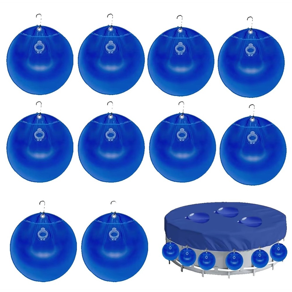 Pool Cover Water Bags 10 Pieces Pool Hangable Water Bags with Buckle5169