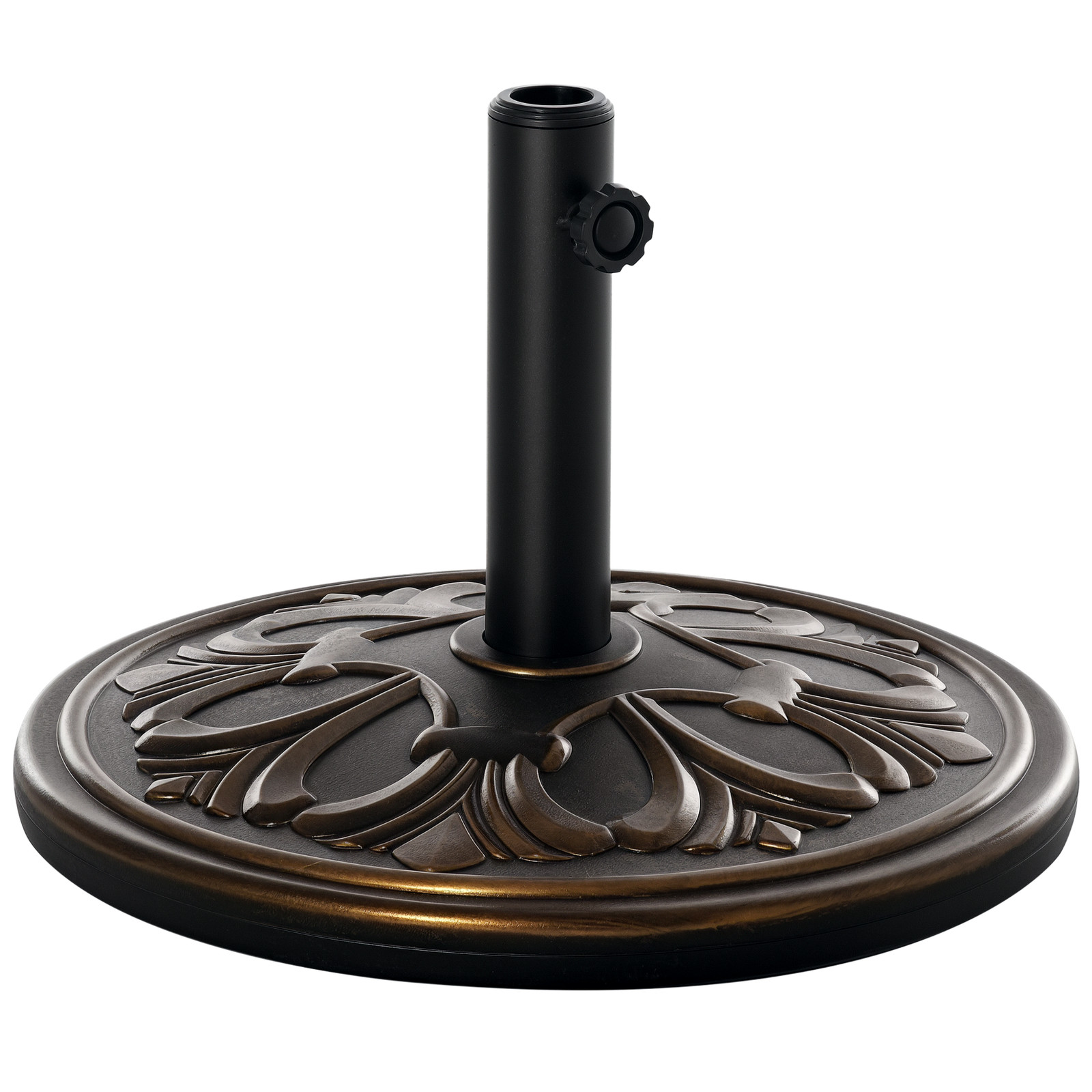 Outsunny 13KG Round Parasol Base Heavy Duty Cement Stand Umbrella Holder Bronze