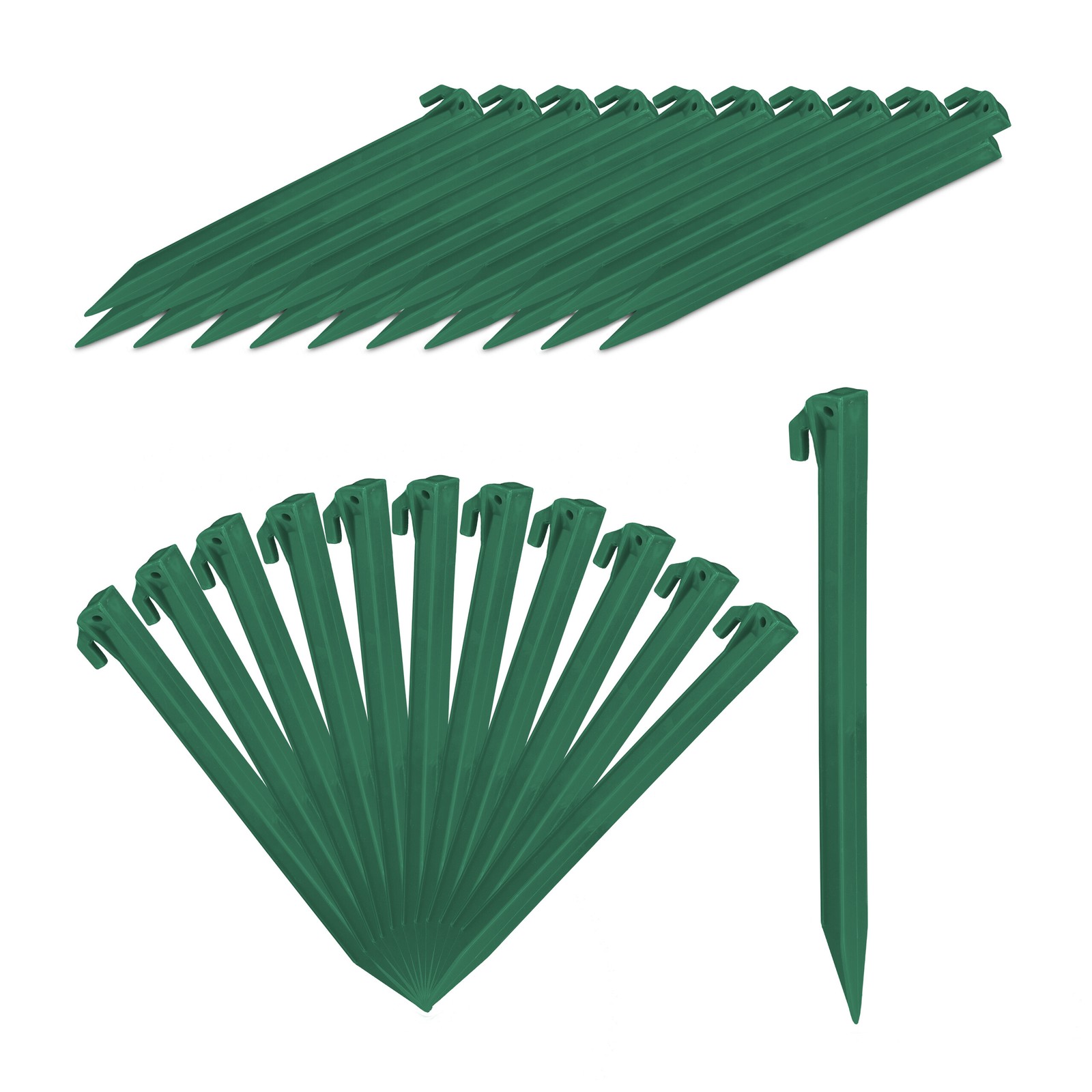 Plastic tent pegs Ground Anchors Camping Pins Green 40 g Tent Stakes 128 Pieces