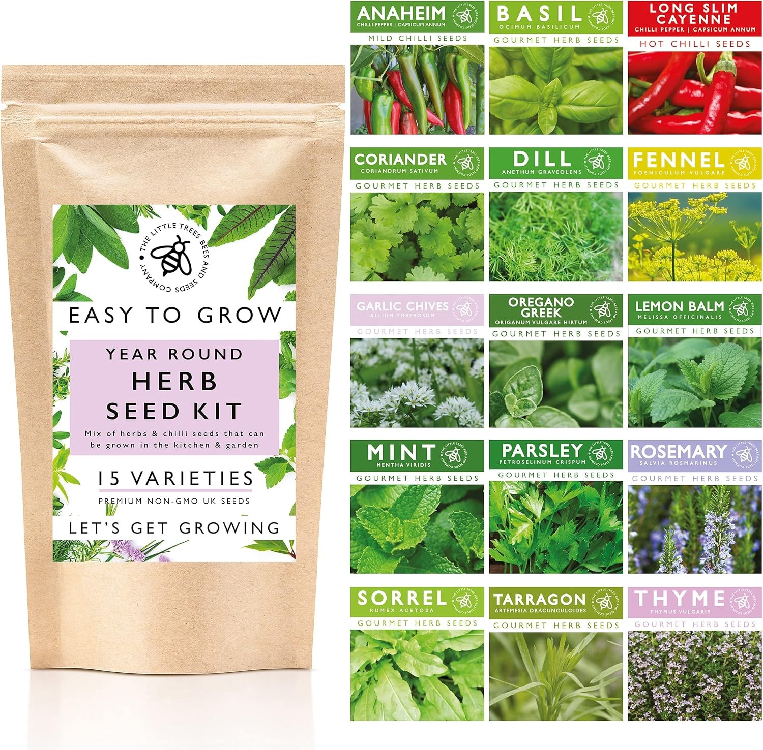Herb Seeds for Gardening, 15 Seed Varieties Included in This Grow Your Own Herb
