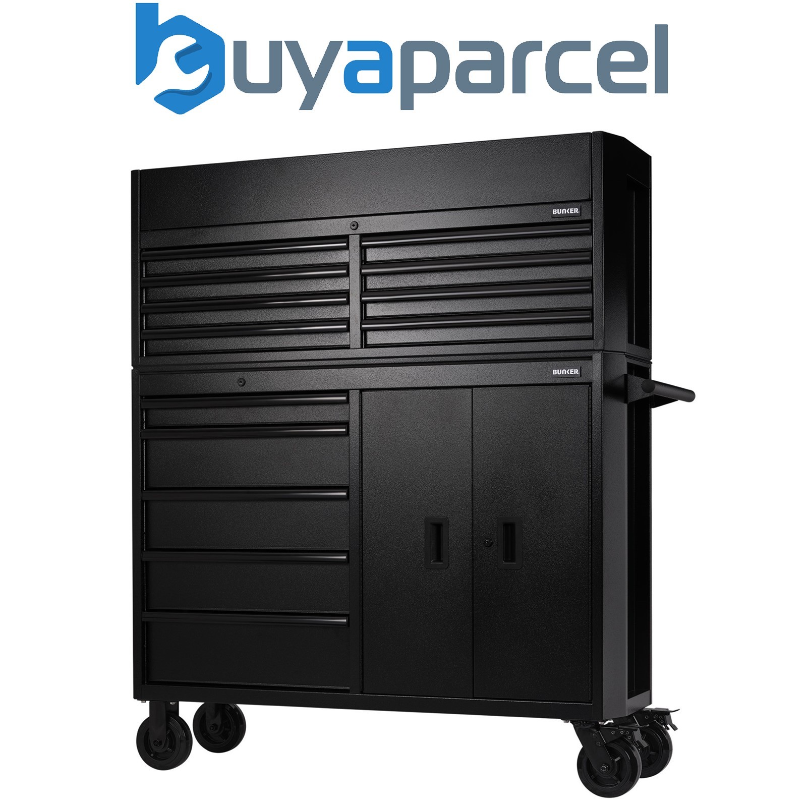 Draper 24249 BUNKER 13 Drawer Combined Roller Cabinet and Tool Chest, 52", Black