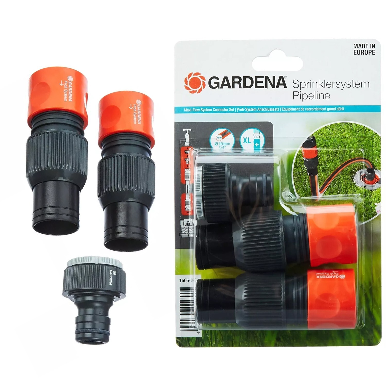 Gardena Sprinklersystem Maxi-Flow System Connector Pipeline Connection Set