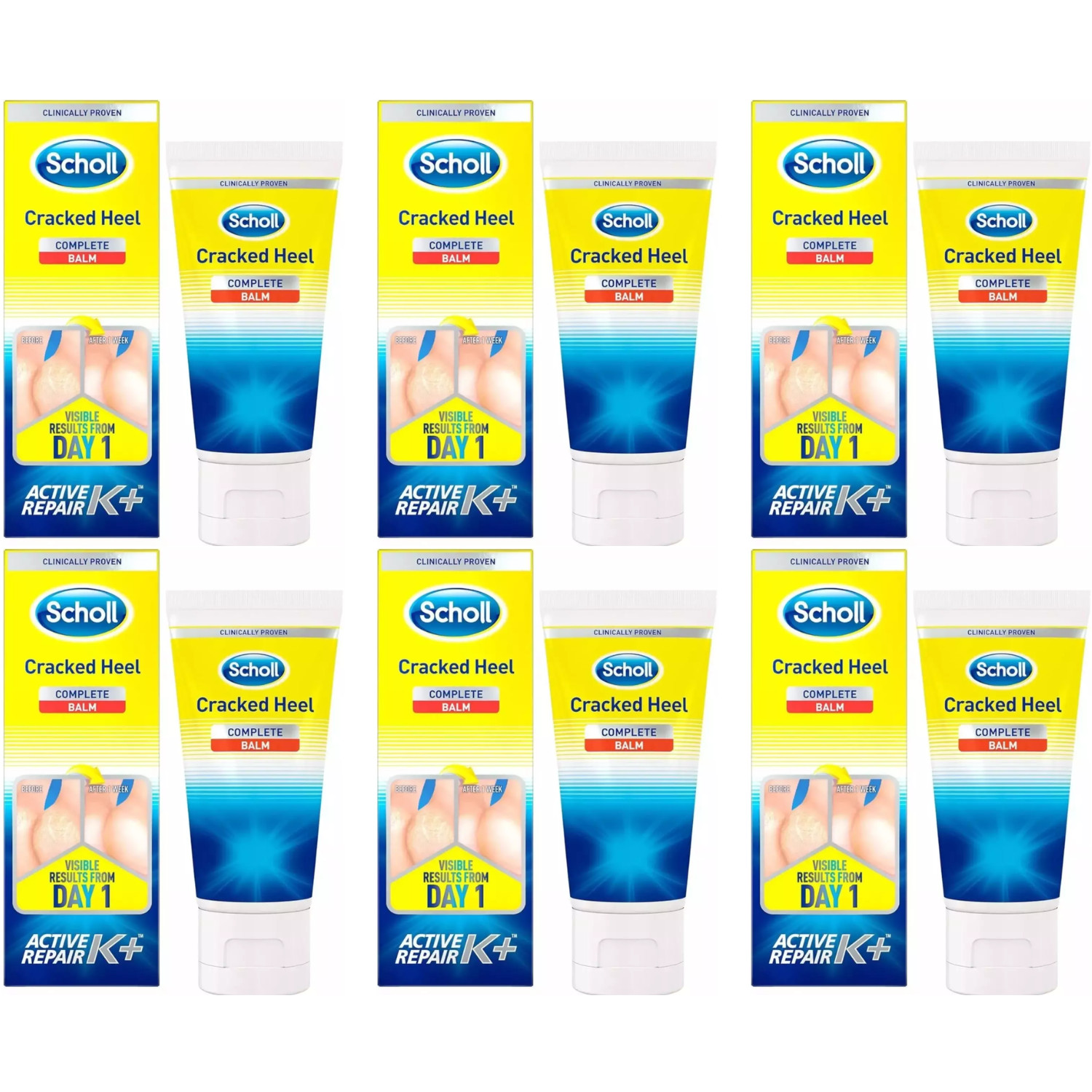 Scholl Cracked Heel Repair Cream Active Repair 6 x 60ml