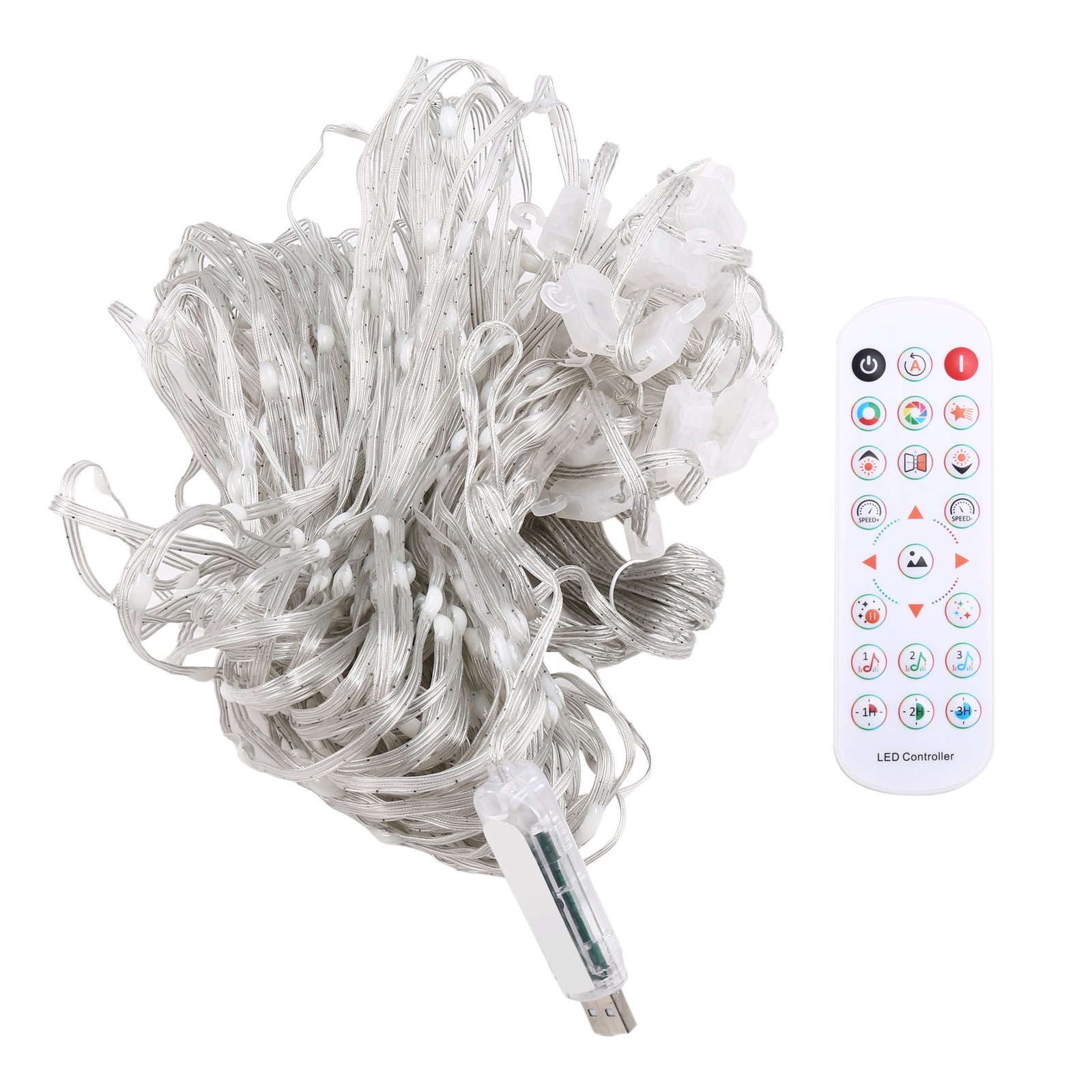 Curtain Lights Bluetooth App Control RGB LED String Fairy Light USB DIY3273