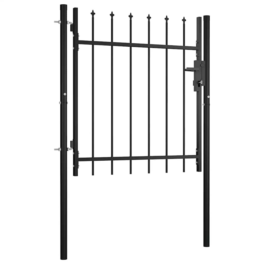 Door Fence Gate with Spear Top 100x75cm Yard Walk-through Doors vidaXL