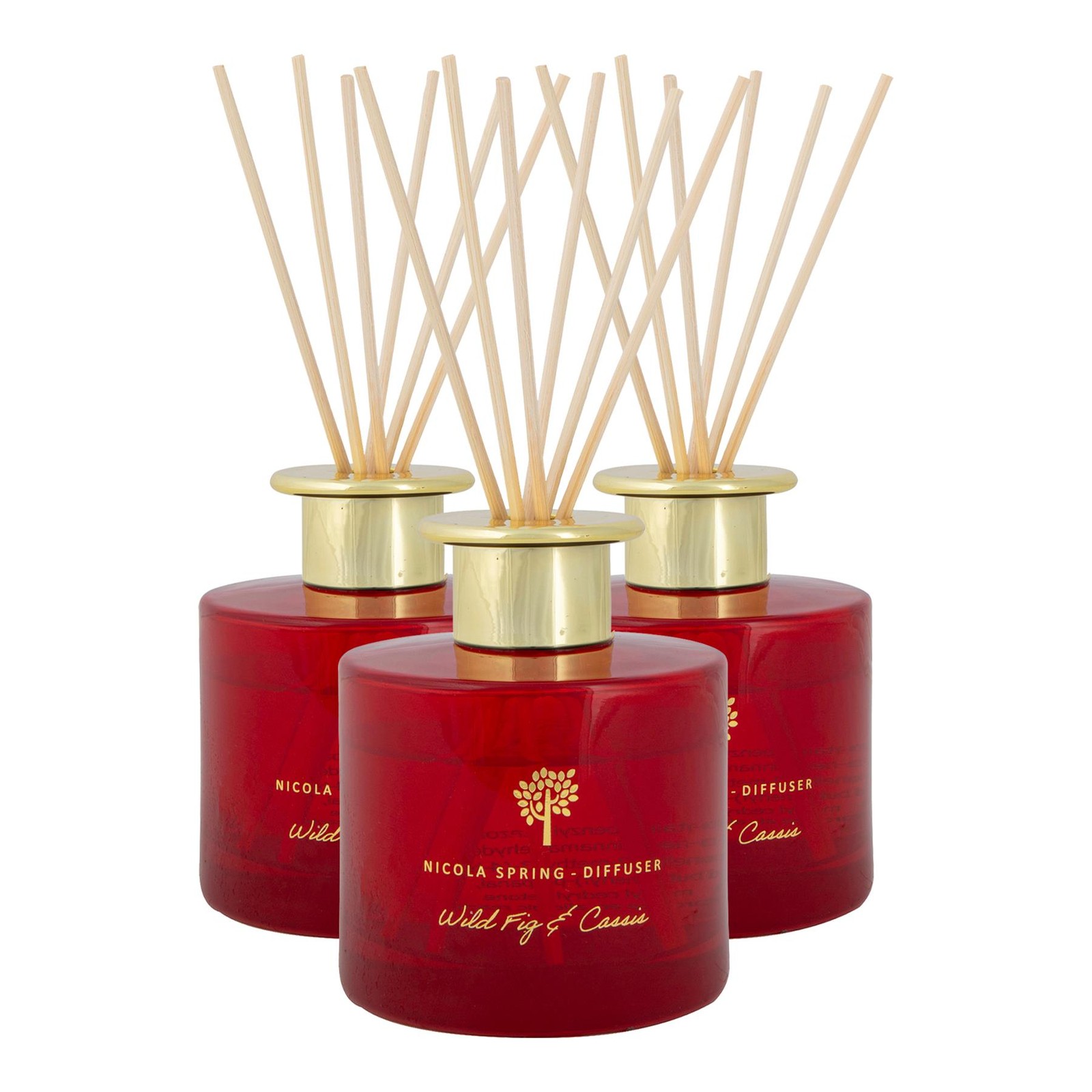 3x Reed Diffusers Luxury Home Bathroom Perfume 200ml Wild Fig & Cassis