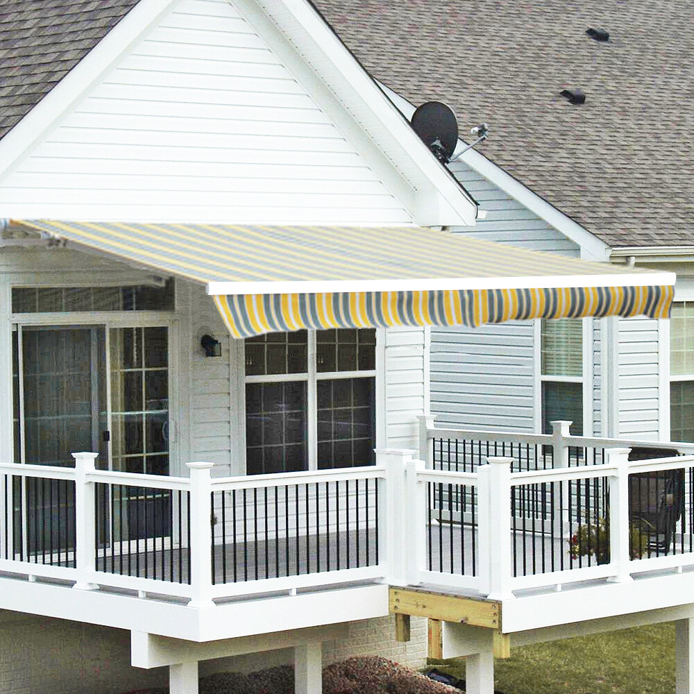 3.5M Patio Manual Awning Garden Canopy Sun Shade Retractable Shelter Outdoor DIY