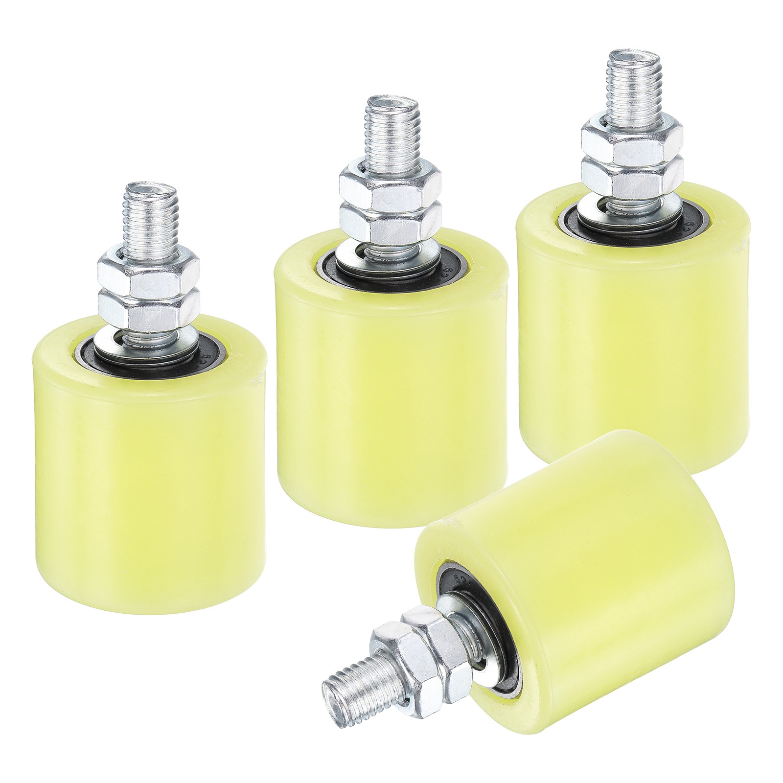4Pcs Slide Gate Guide Roller, 2" Nylon Sliding Gate Support Assembly, Yellow