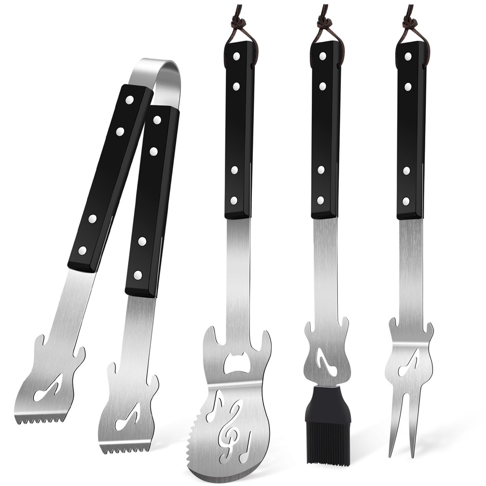 Outdoor Camping Portable BBQ Barbecue Tools Stainless Steel Guitar Barbecue3806