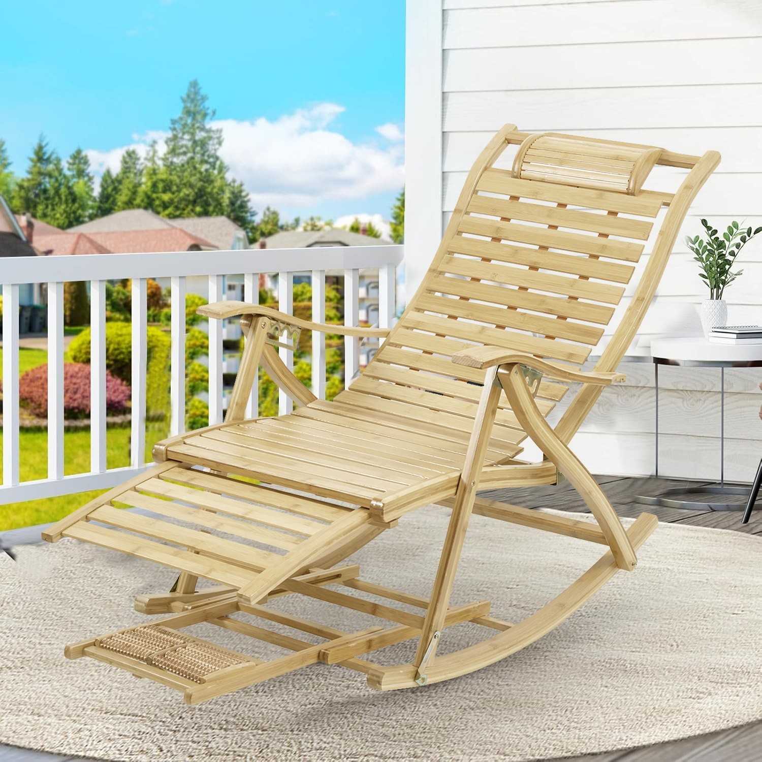 Comfortable Modern Furniture Rocking Lounge Chair Recliner w/Adjustable Footrest