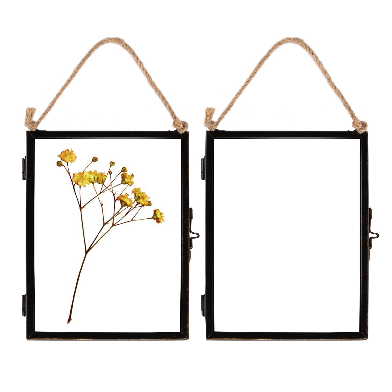 5x Hanging Metal Photo Frames Vintage Floating Picture Display 5" x 7" Black