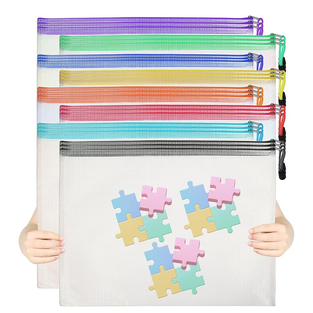 24PCS Mesh Zipper Pouch Bags,8 Colors Reusable Clear Travel Pouches for1329