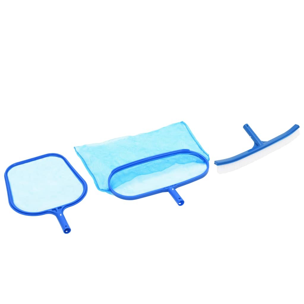 3 Piece Pool Maintenance Kit Spa Cleaning Tool Vacuum Skimmer Bush vidaXL