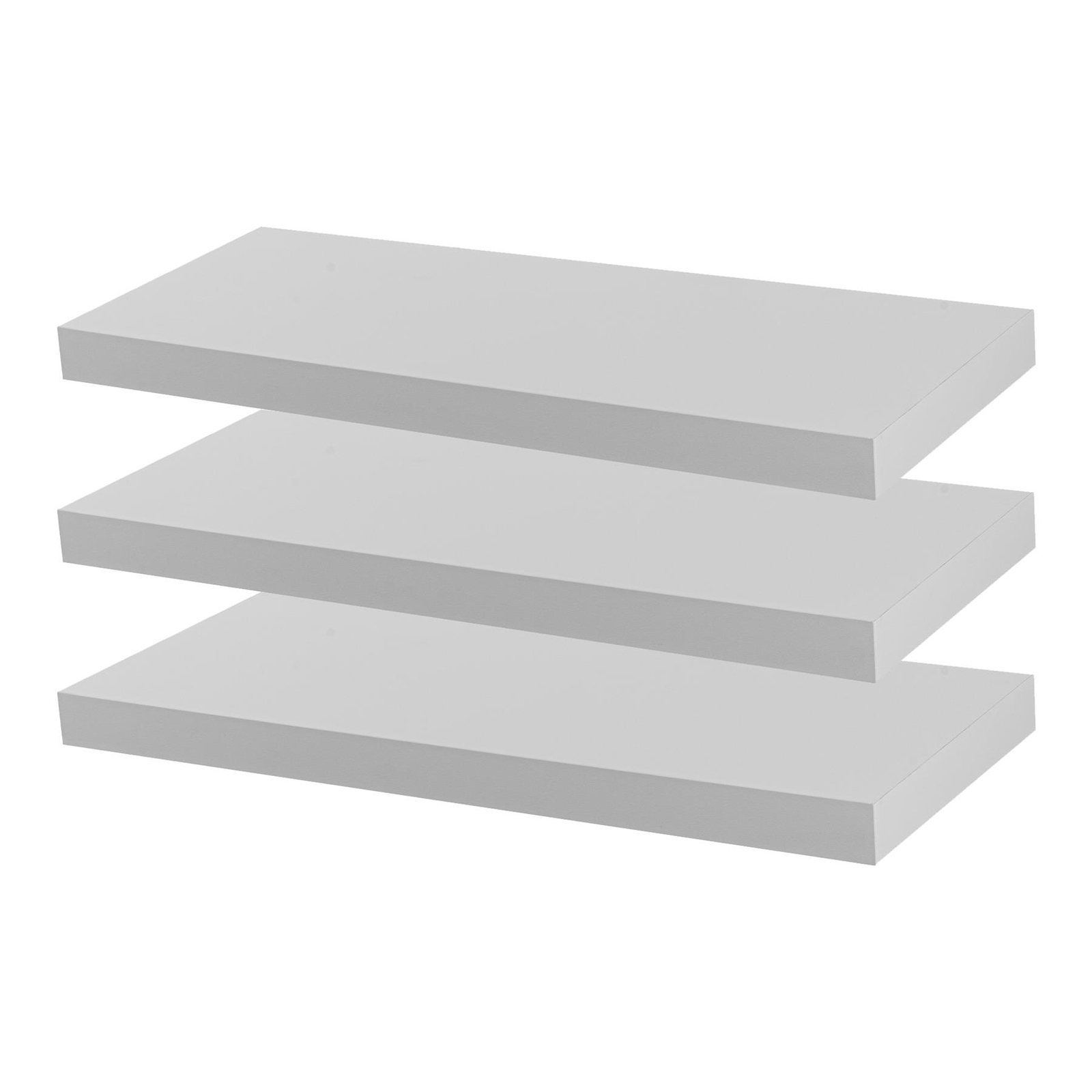 3x Floating Wall Shelves Wooden Wall Storage Living Room Bedroom 60cm White