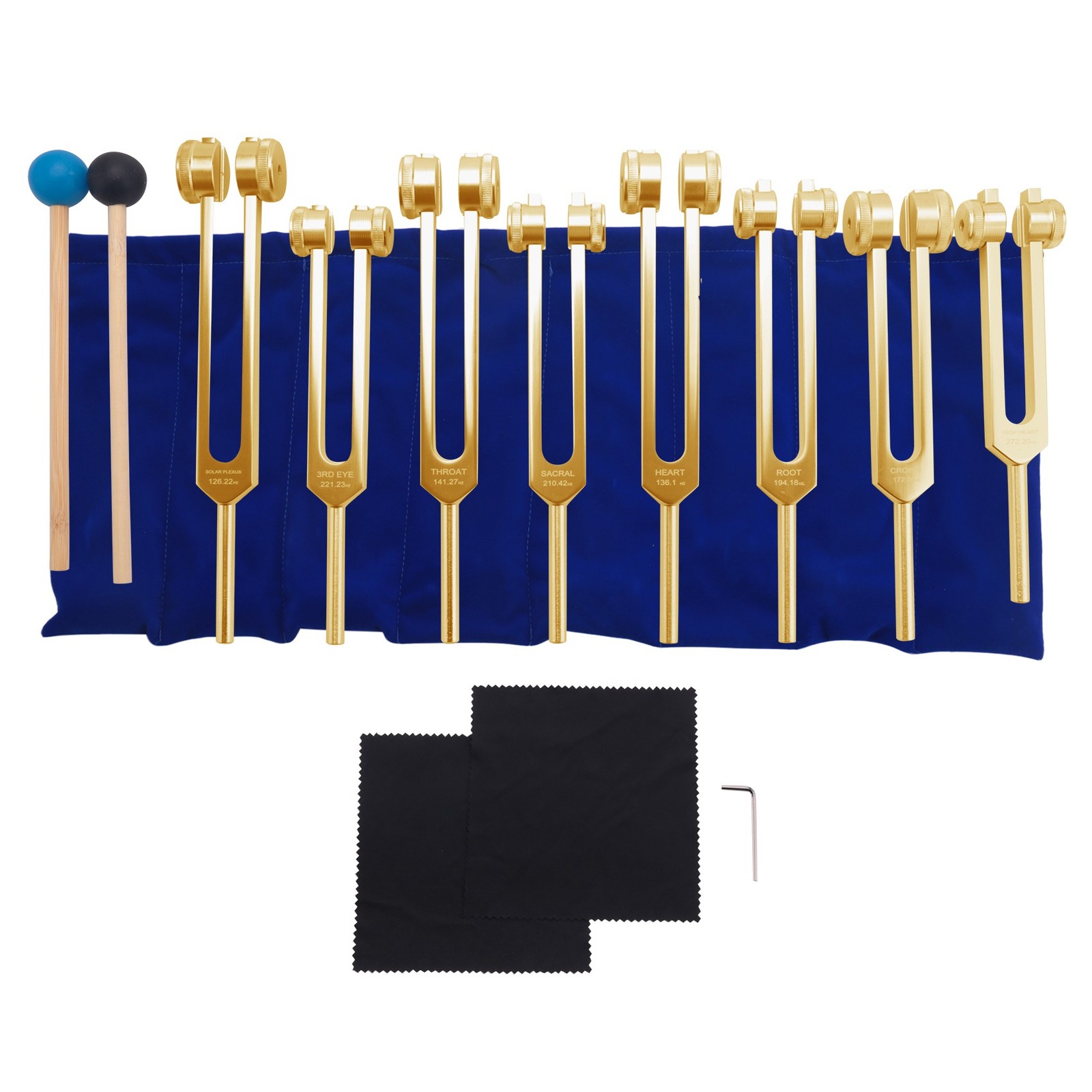 Tuning Fork, 7 Chakras+1 Soul Purpose Weighted Tuning Forks,Aluminum Alloy6265