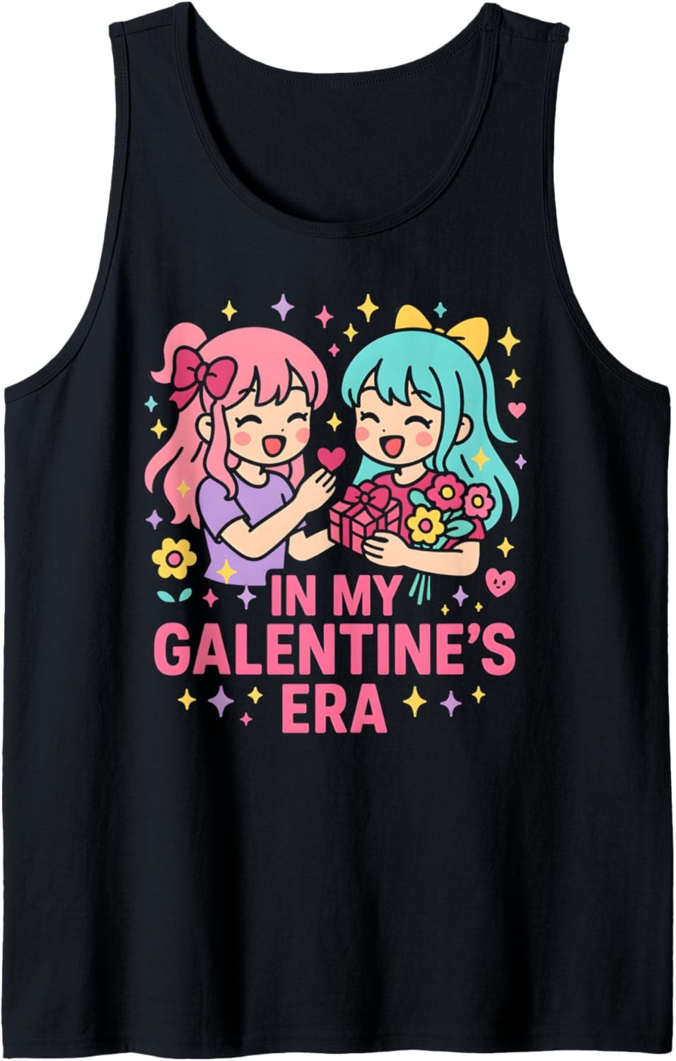 Best Friend in My Galentines Era Cute Womans Squad Love Tank Top