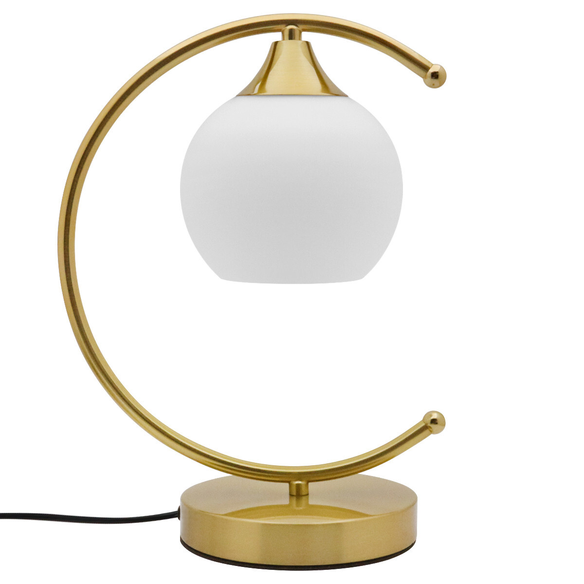 Arch Brass Table Lamp Opaque Glass Globe Shade Desk Lamp Opal Sphere T515