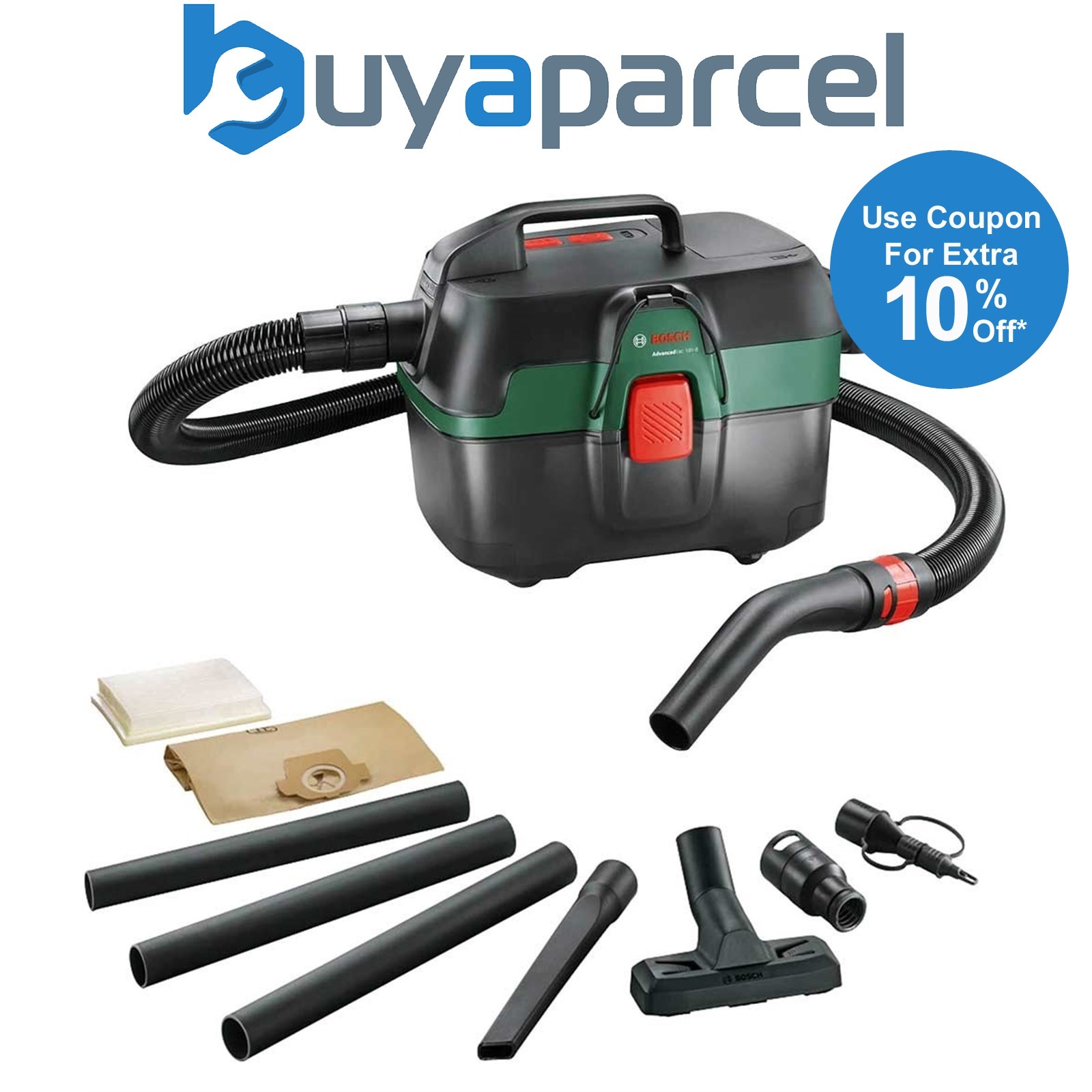 Bosch AdvancedVac 18V Cordless Wet & Dry Vacuum Cleaner Blower Bare + Nozzles
