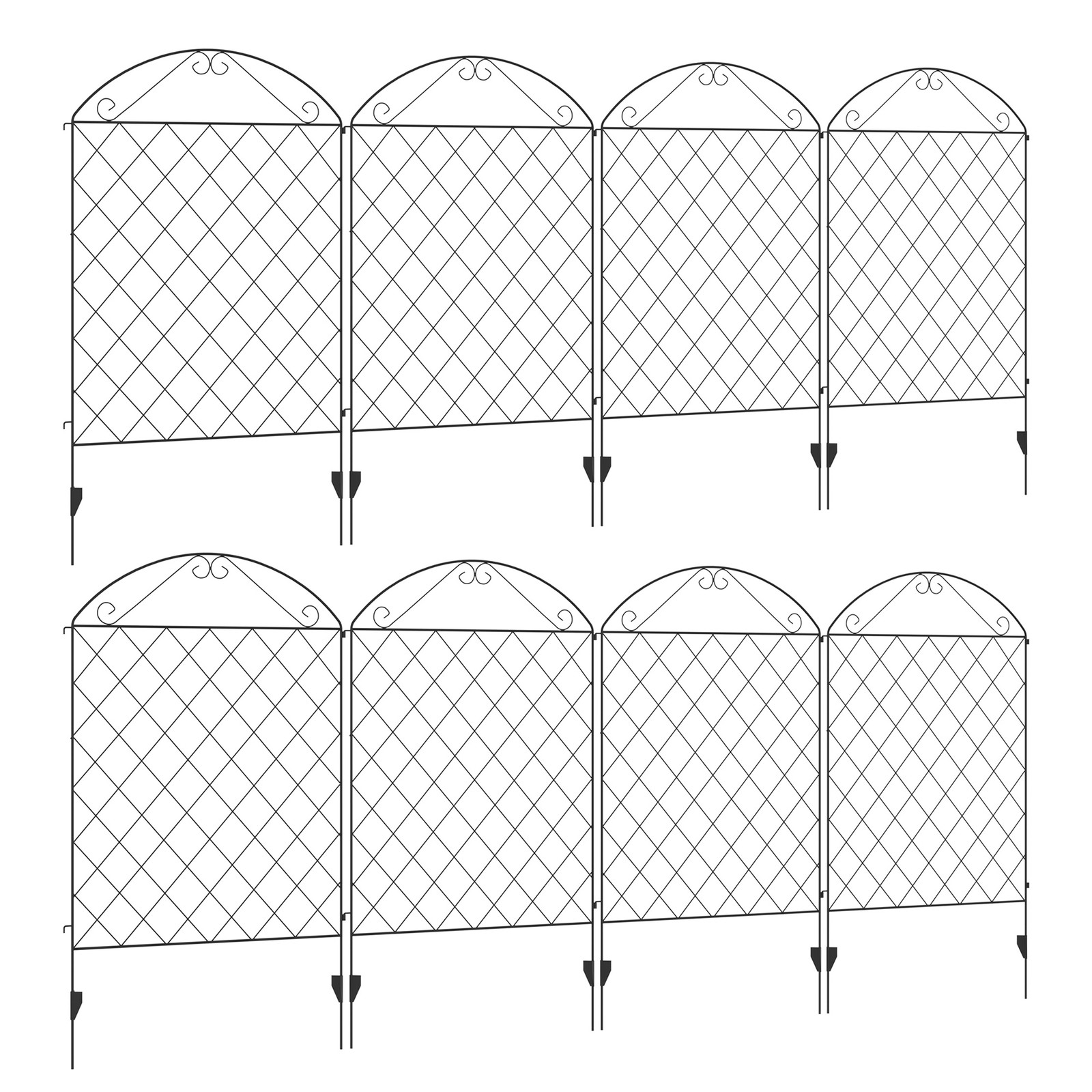 Outsunny 4PCs Decorative Garden Fencing 43in x 23ft Metal Border Edging