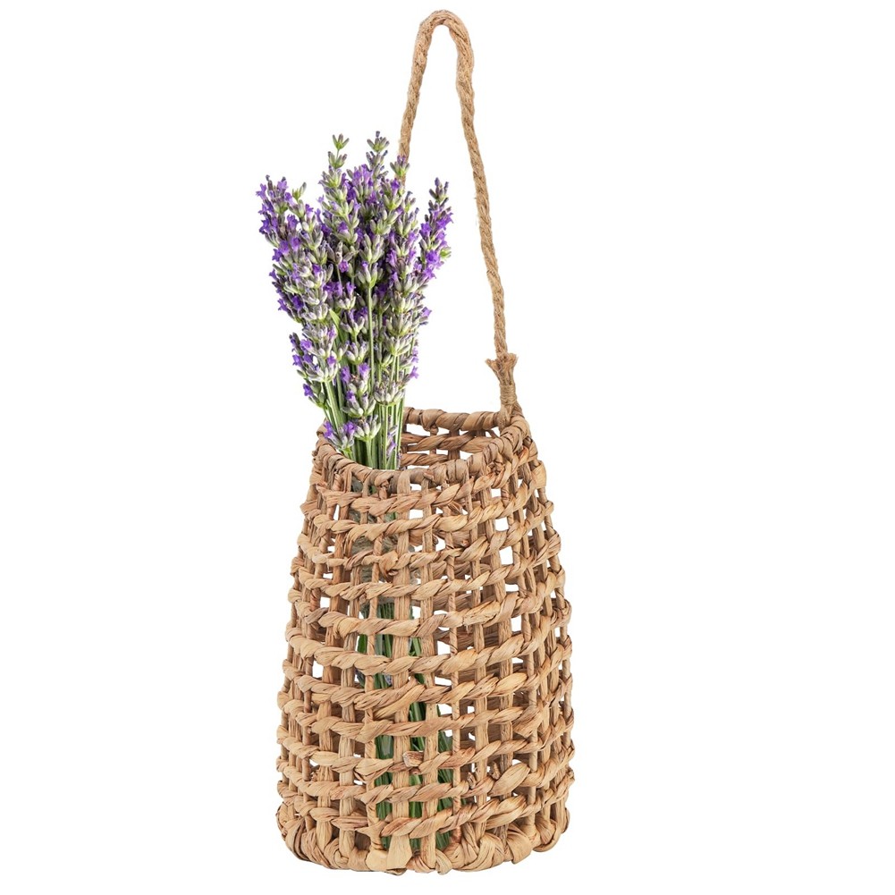 Woven Front Door Basket, Water Hyacinth Hanging Wall Flower Basket, Wall4936