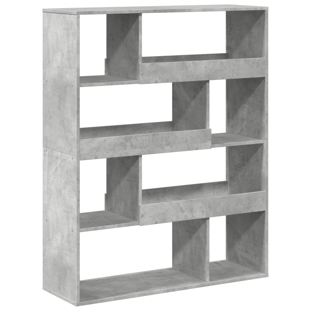 Room Divider Privacy Screen Bookcase Concrete Grey Engineered Wood vidaXL
