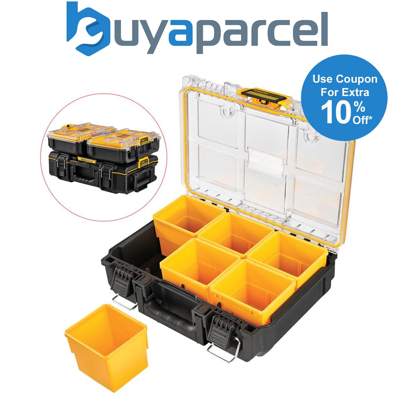 Dewalt Tough System 2.0 DWST83392-1 Half Width Deep Tool Organiser + 6 Inserts