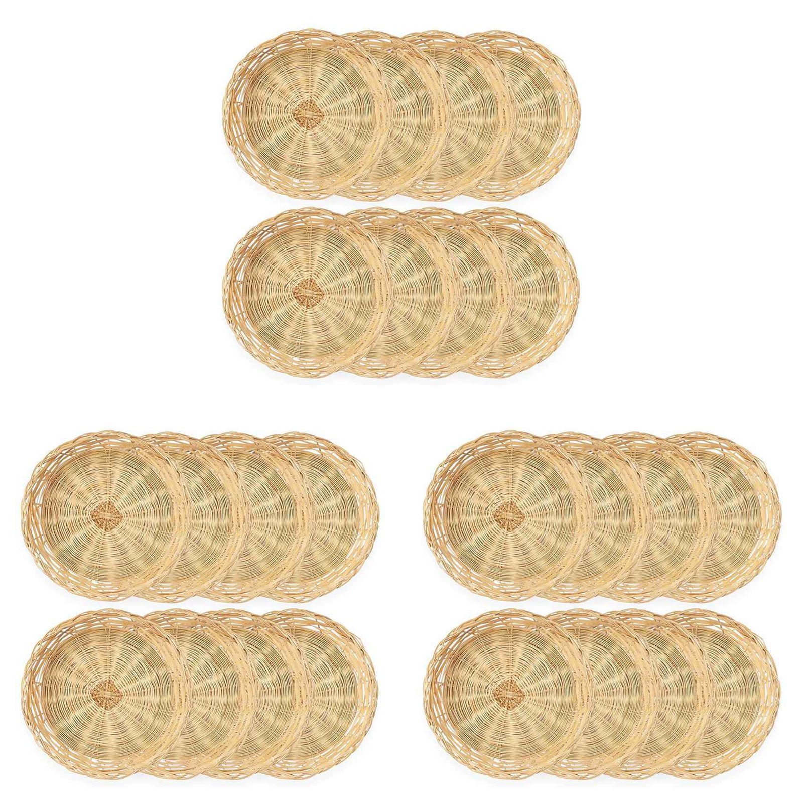 24 Pack Bamboo Plate Holders, 10 Inches Reusable for Dinner Plates Hand2381