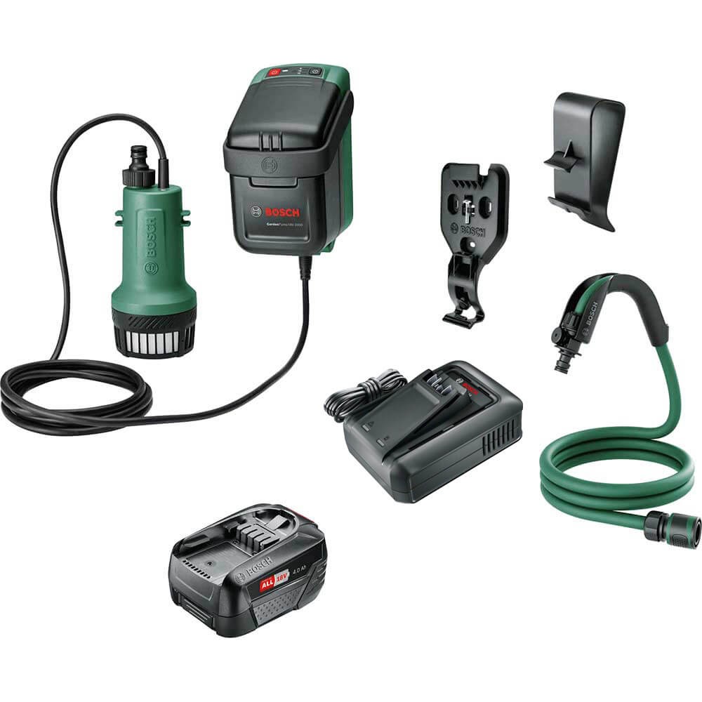 Bosch GARDENPUMP 18-2000 P4A 18v Cordless Submersible Water Pump 1 x 4ah Li-ion
