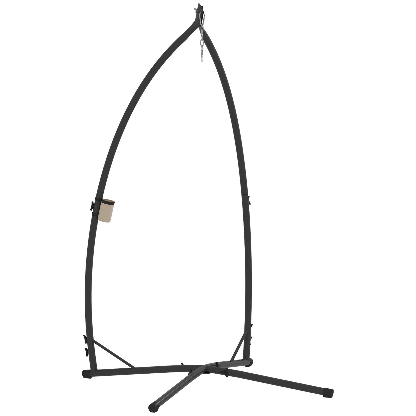 Outsunny Hammock Chair Stand, Steel Frame Hammock Stand Only, Black
