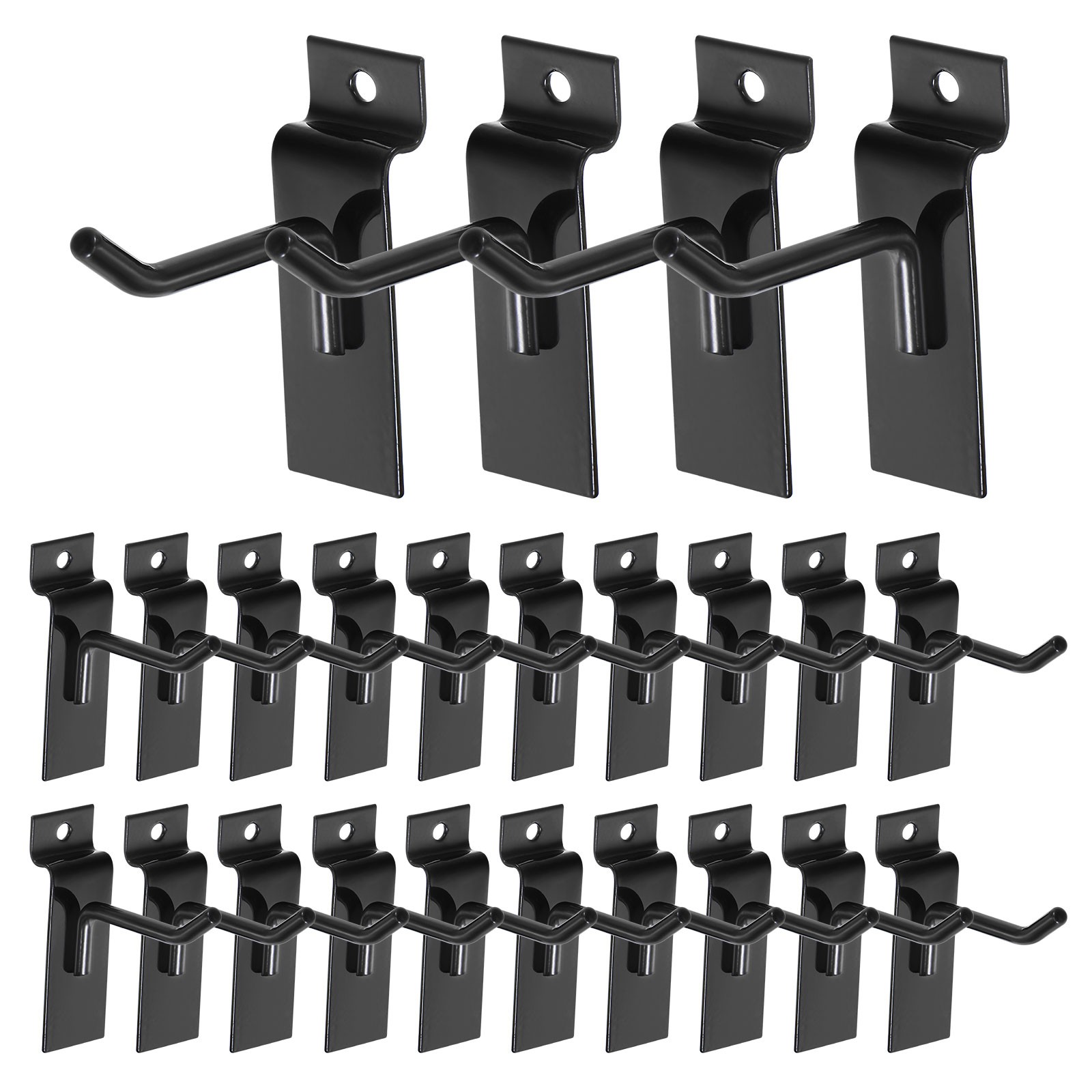 60pcs Slat Wall Hooks 2" Length Pegboard Panel Hanging Hook Tools Hook Black