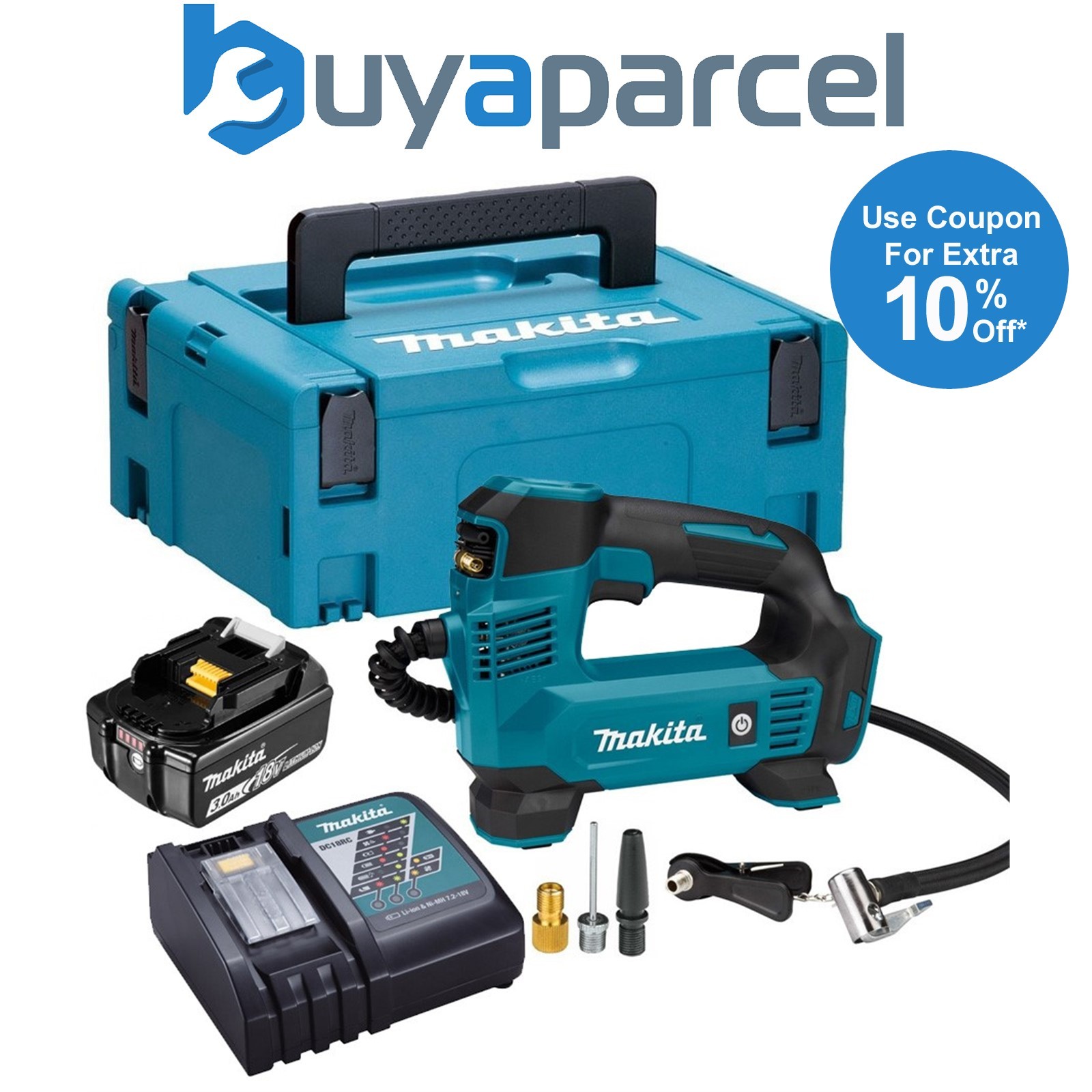 Makita DMP180Z 18V LXT Lithium Ion Cordless Inflator Digital + 3.0ah Battery