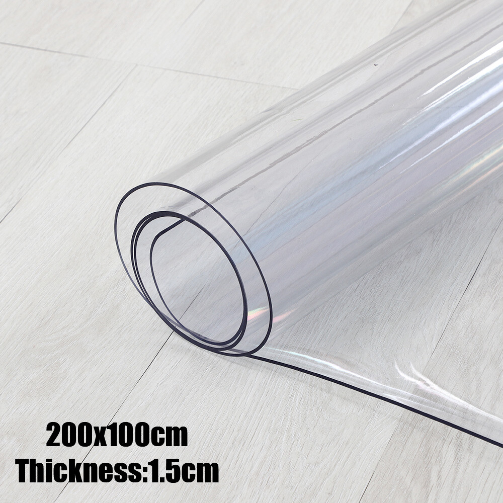100*200cm Clear Pvc Tablecloth Waterproof Table Protector Coverings Cover UK