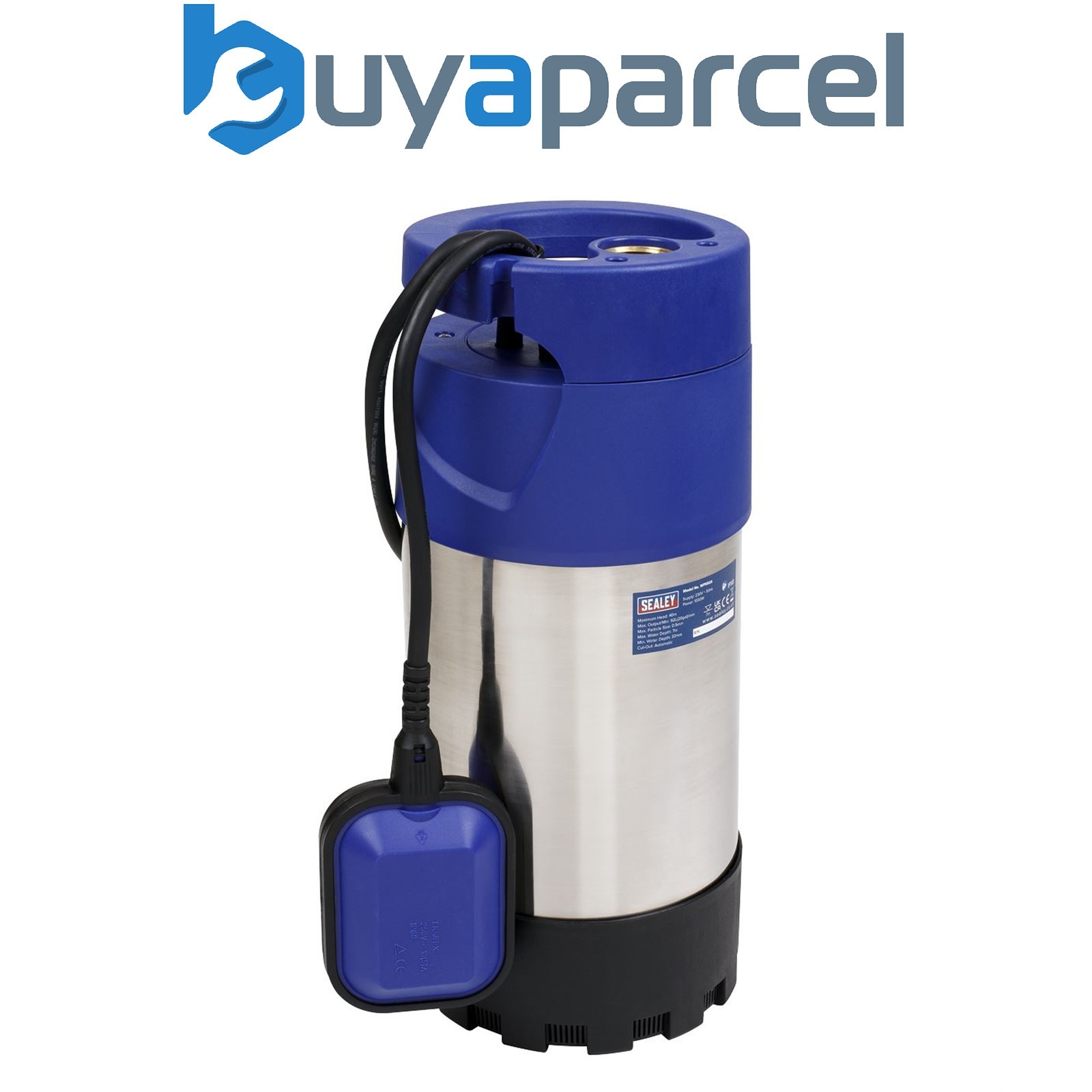 Sealey WPS92A Submersible Stainless Water Pump Automatic 92L/min 40m Head 230V