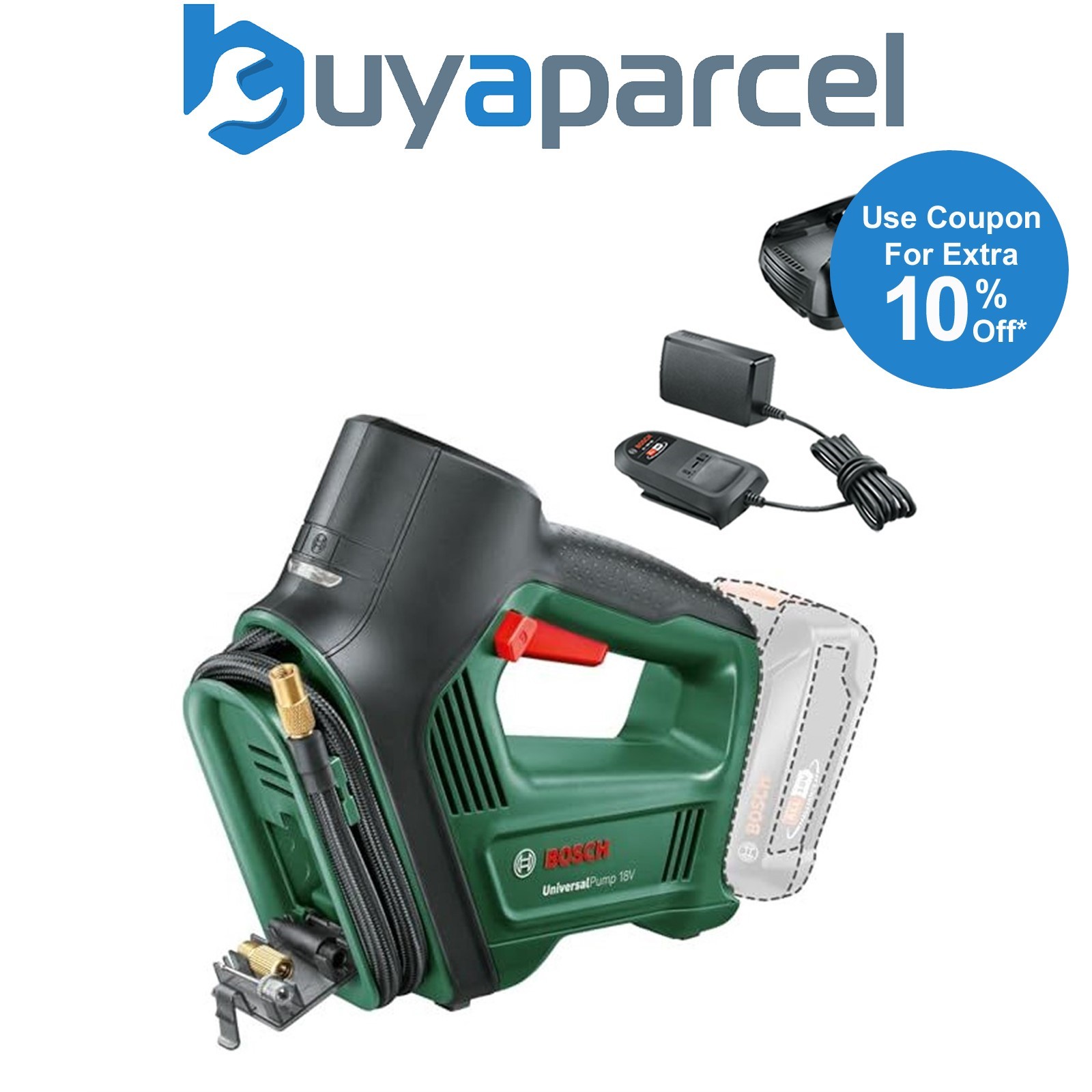 Bosch 0603947100 UniversalPump 18V Air Pump Compressed Car Bike + 2.5AH Battery
