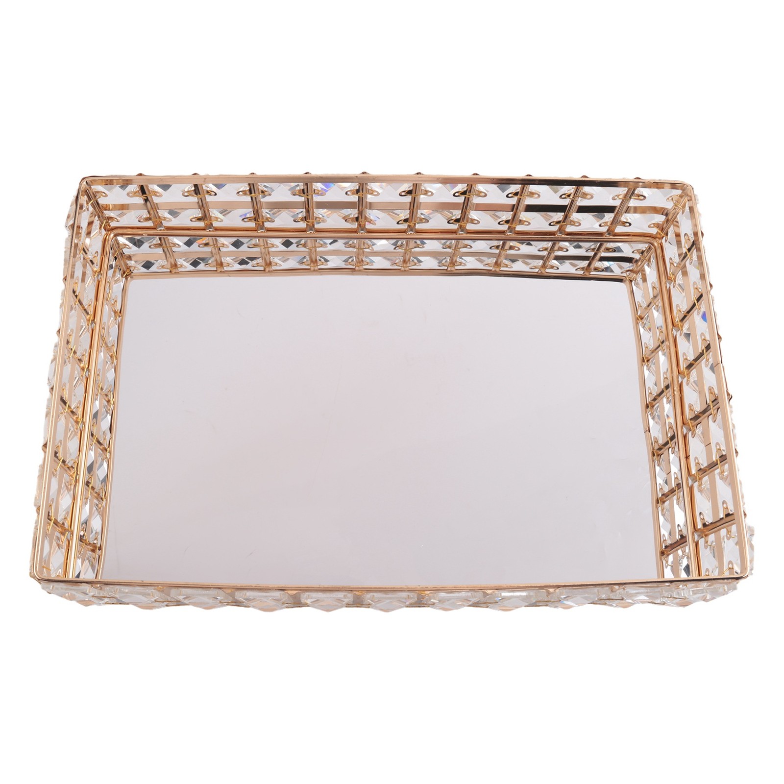 1PC Square Crystal Tray Household Storage Pallet Fruit Container Snacks2581