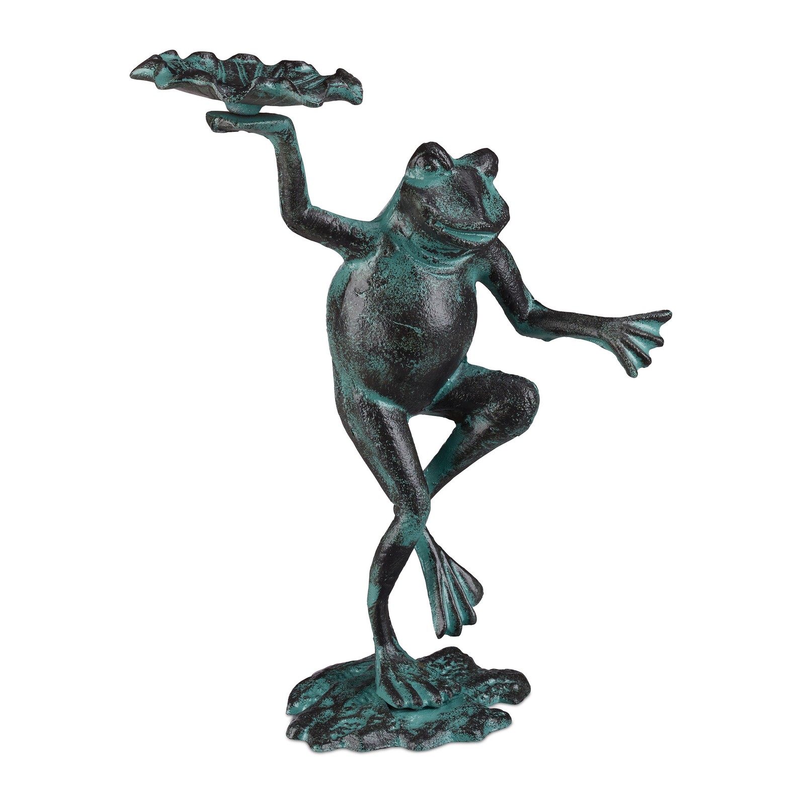 Set of 4 Garden Frog Figurines Flowerbed Decoration Pond Ornament Decor Green
