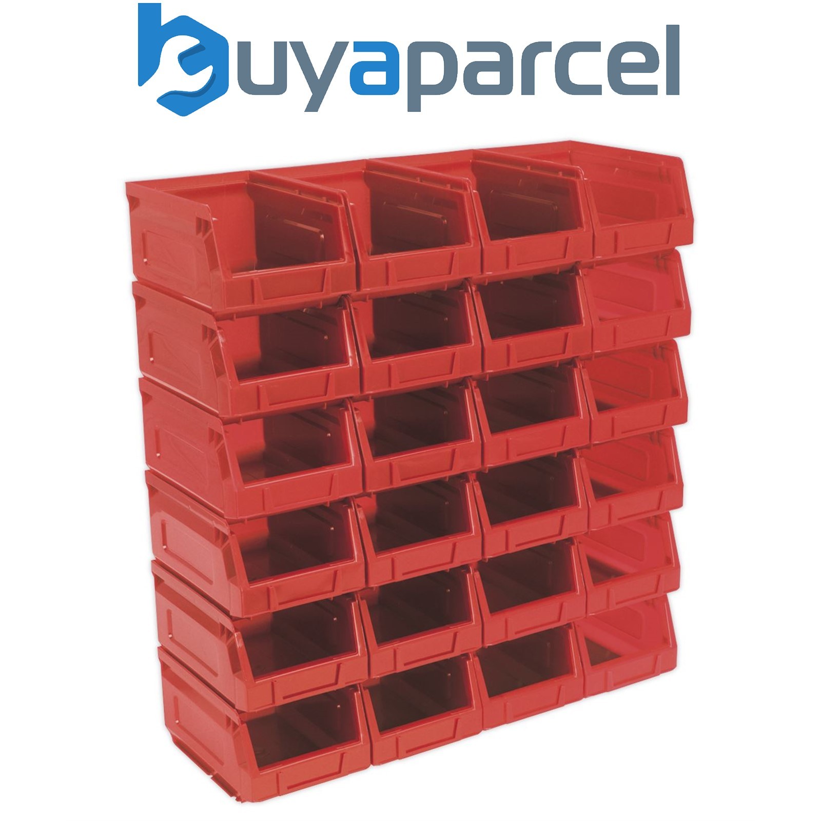 Sealey TPS224R Plastic Storage Bin 105 x 165 x 85mm, Red - Pack of 24