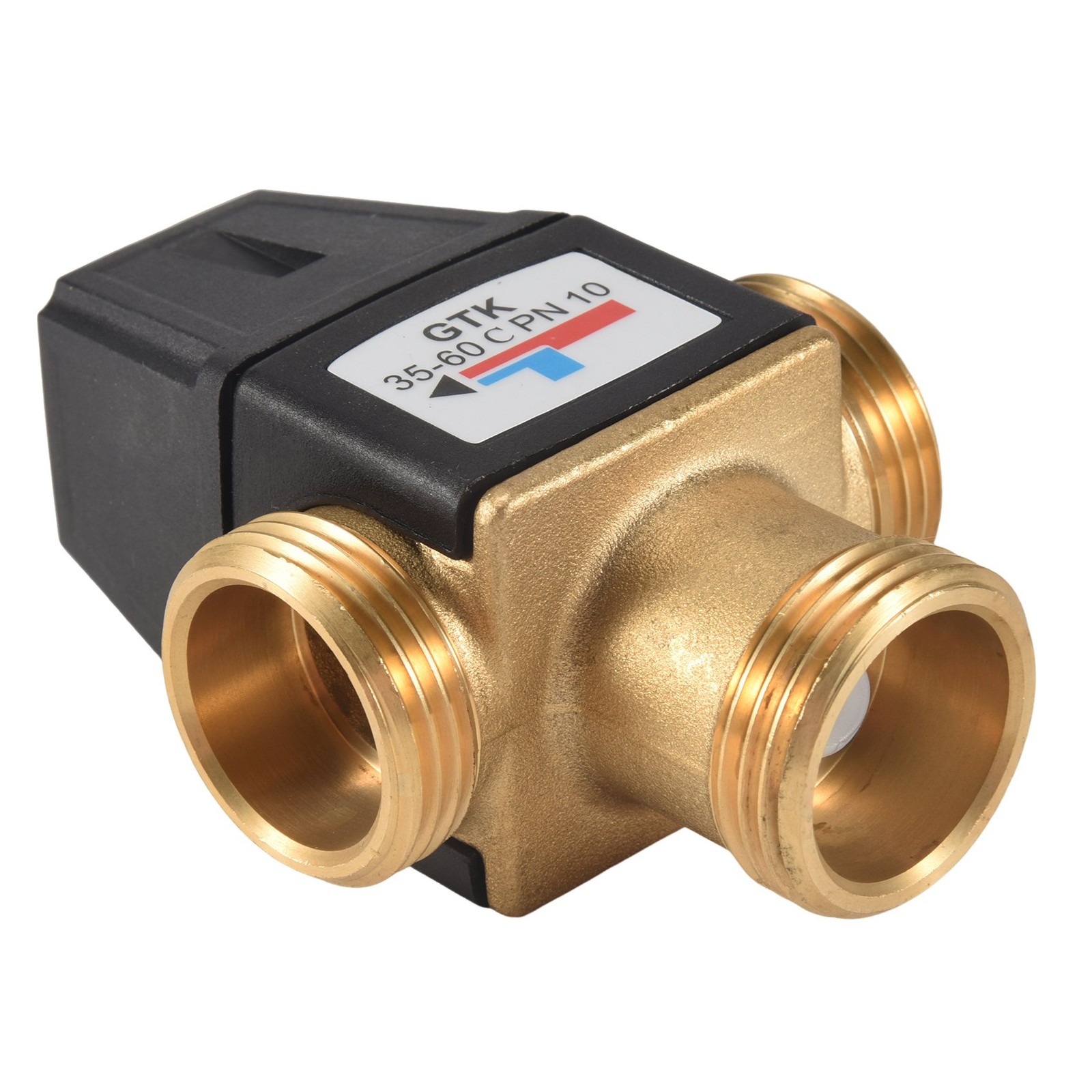 1 Pcs 3 Way DN25 External Thread Brass Thermostatic Mixing Solar Water3515