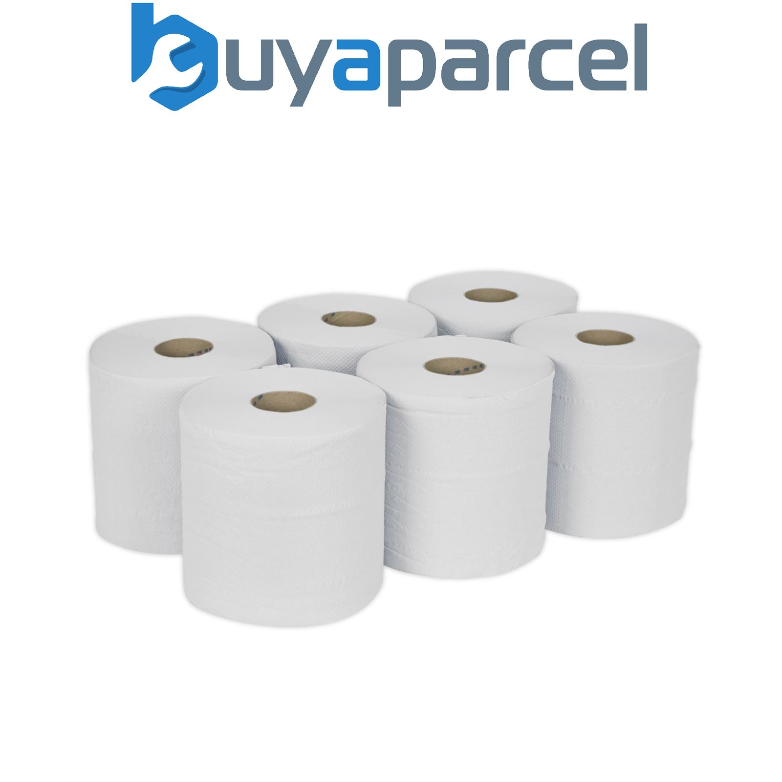 Sealey WHT150 2-Ply Embossed White Paper Roll 150m - Pack of 6