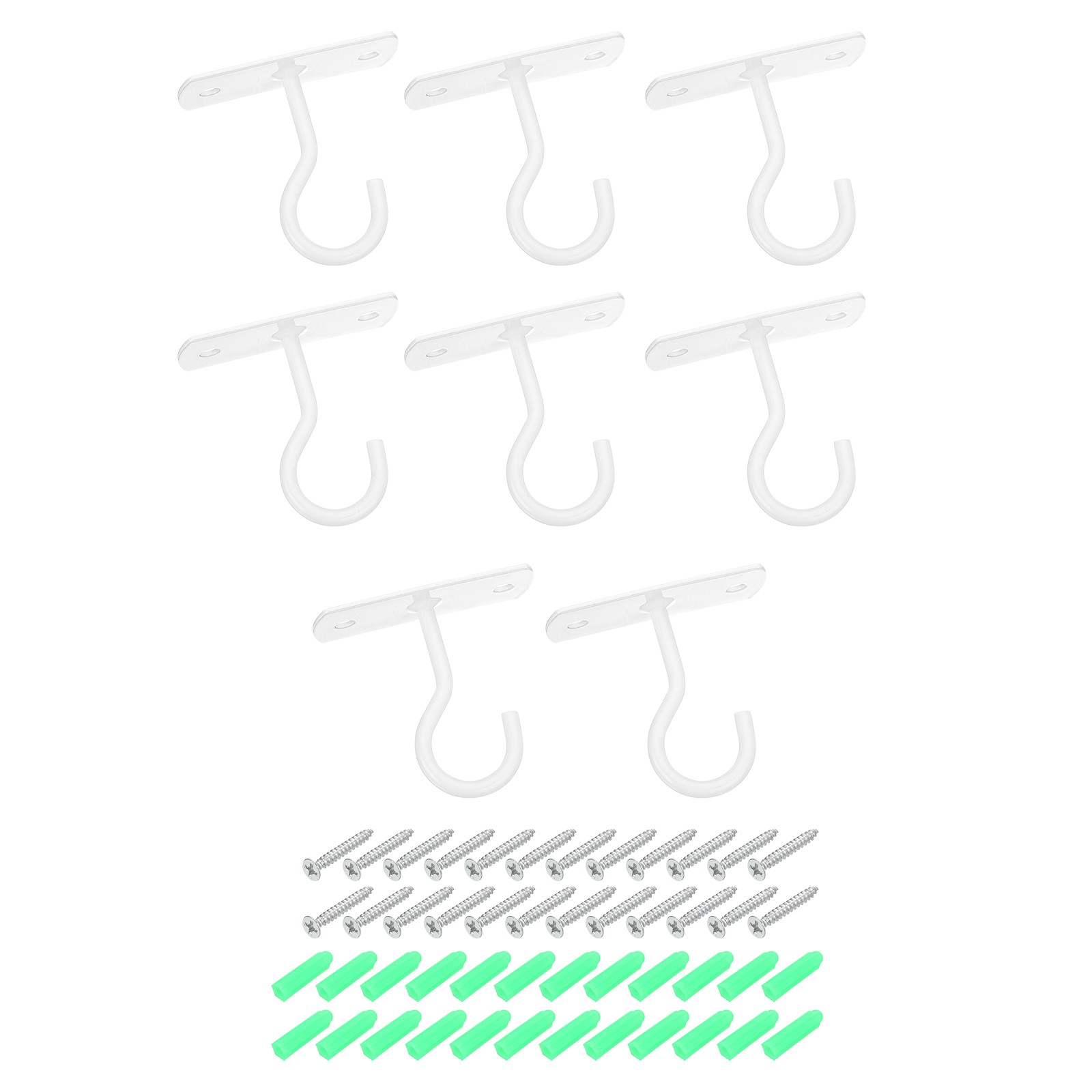 Ceiling Hooks for Hanging Plants, 8Pcs 2.5 Inch - Metal Plant Hanger (White)