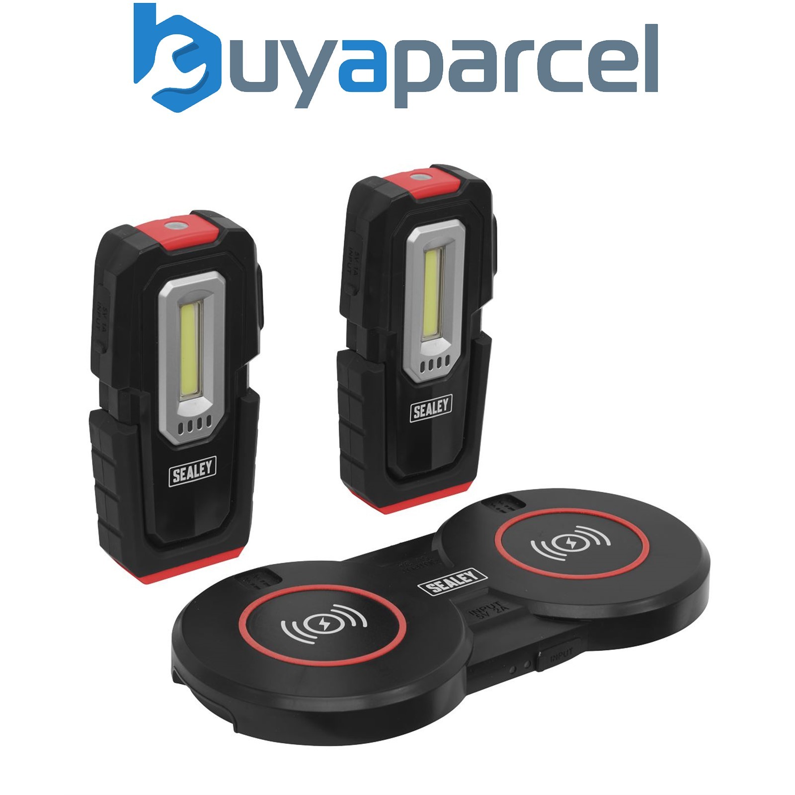 Sealey LEDWCBCOMBO3 Inspection Light (x2) with Double Wireless Charging Base 3W