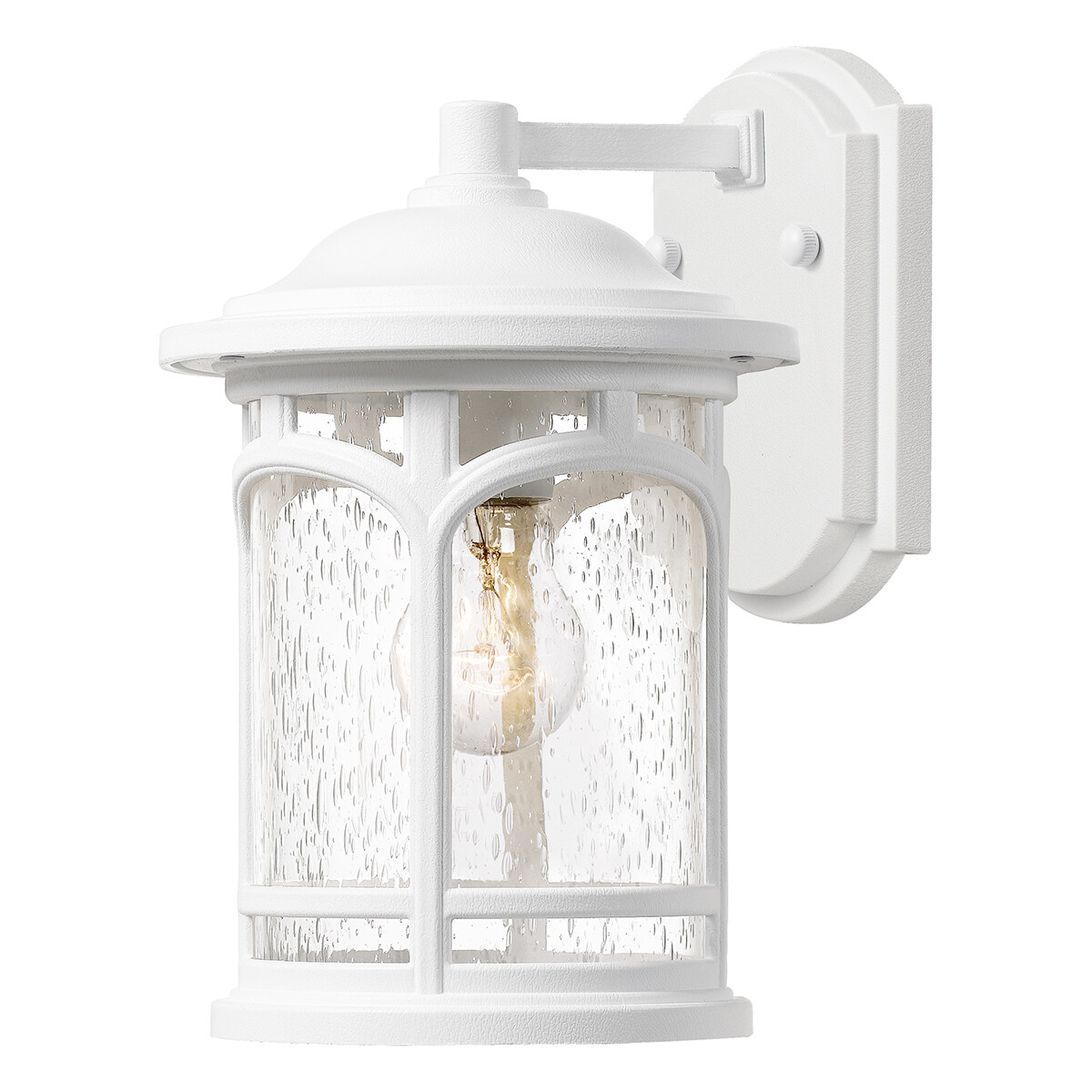 Outdoor IP44 1 Bulb Wall Light Lantern White LED E27 60W d02296
