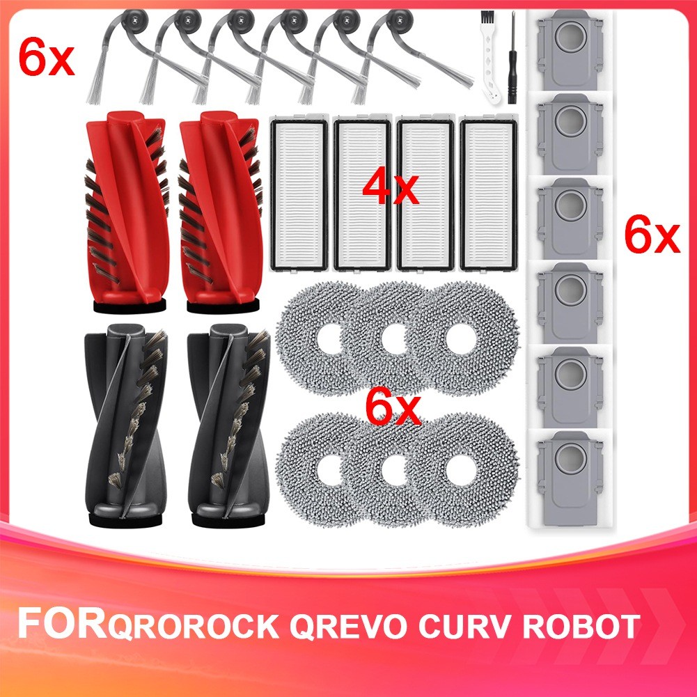 Accessory Set for Qrevo Curv Robot Vacuum Cleaner with 2 Pairs of5744