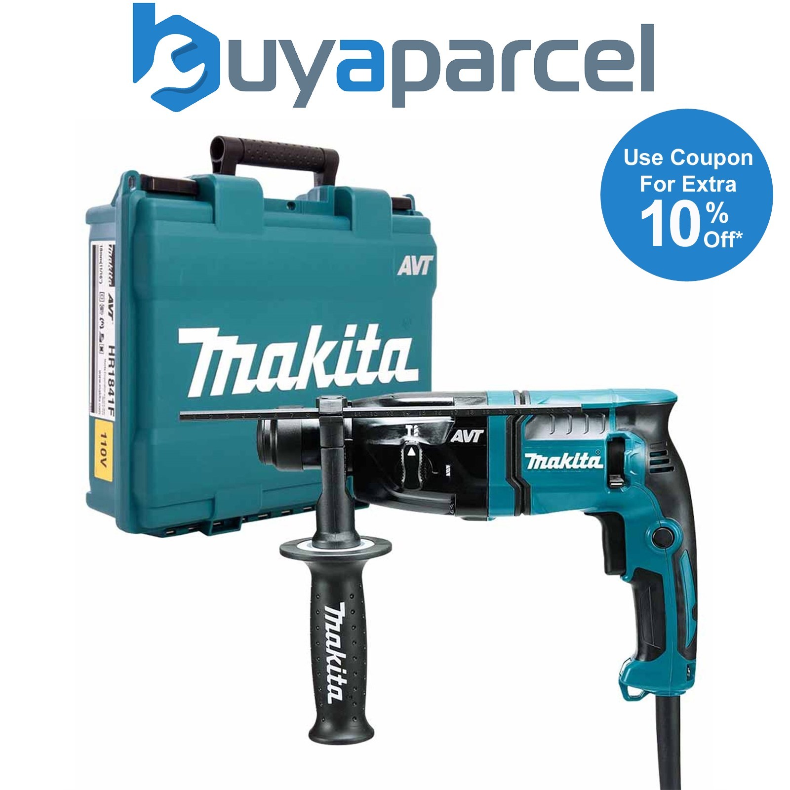 Makita HR1841F 240v SDS Plus AVT 2 Mode Rotary Hammer Drill 470w Anti Vibe +Case