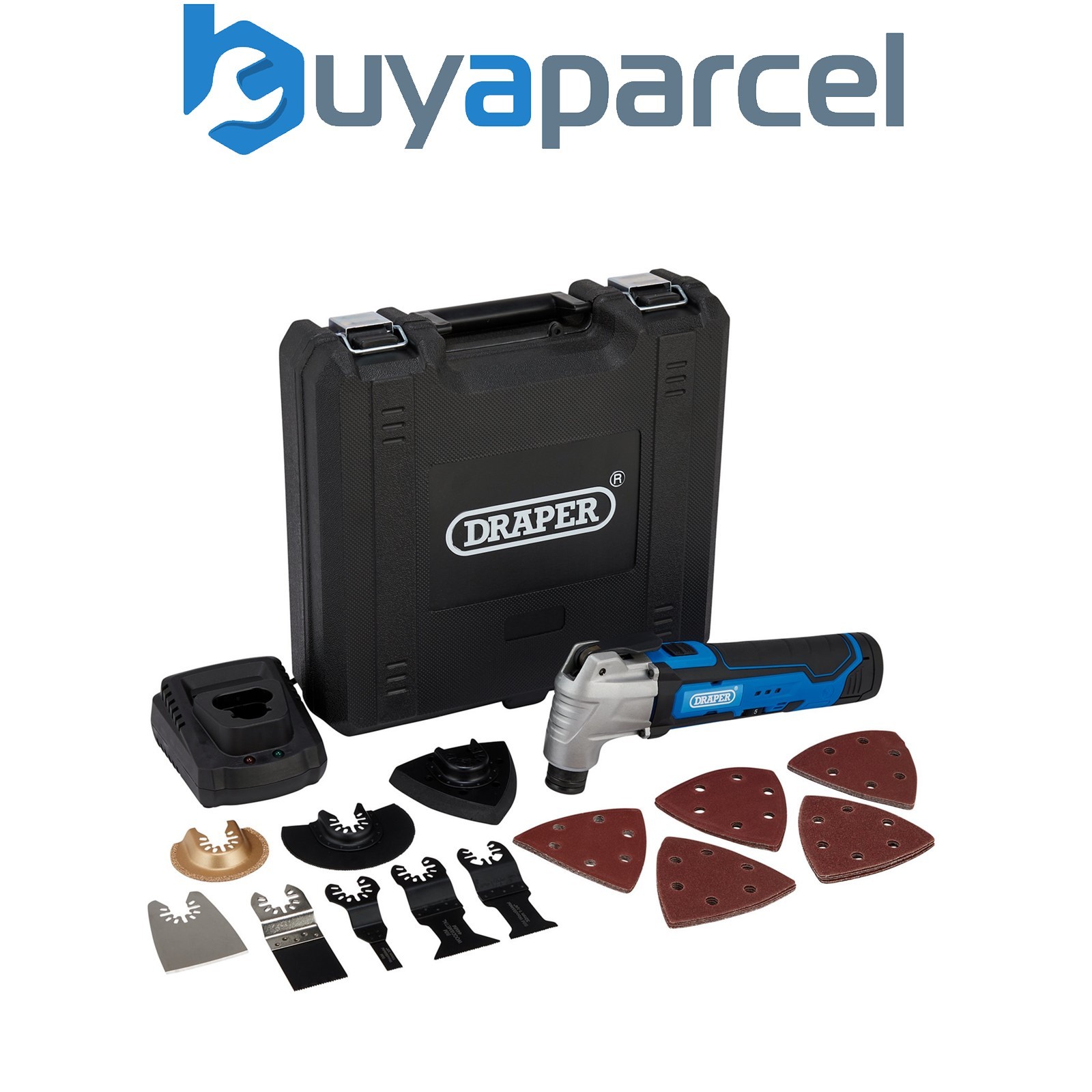 Draper 19392 12V Oscillating Multi-Tool (33 Piece), 1 x Battery, 1.5Ah, 1 x Fast