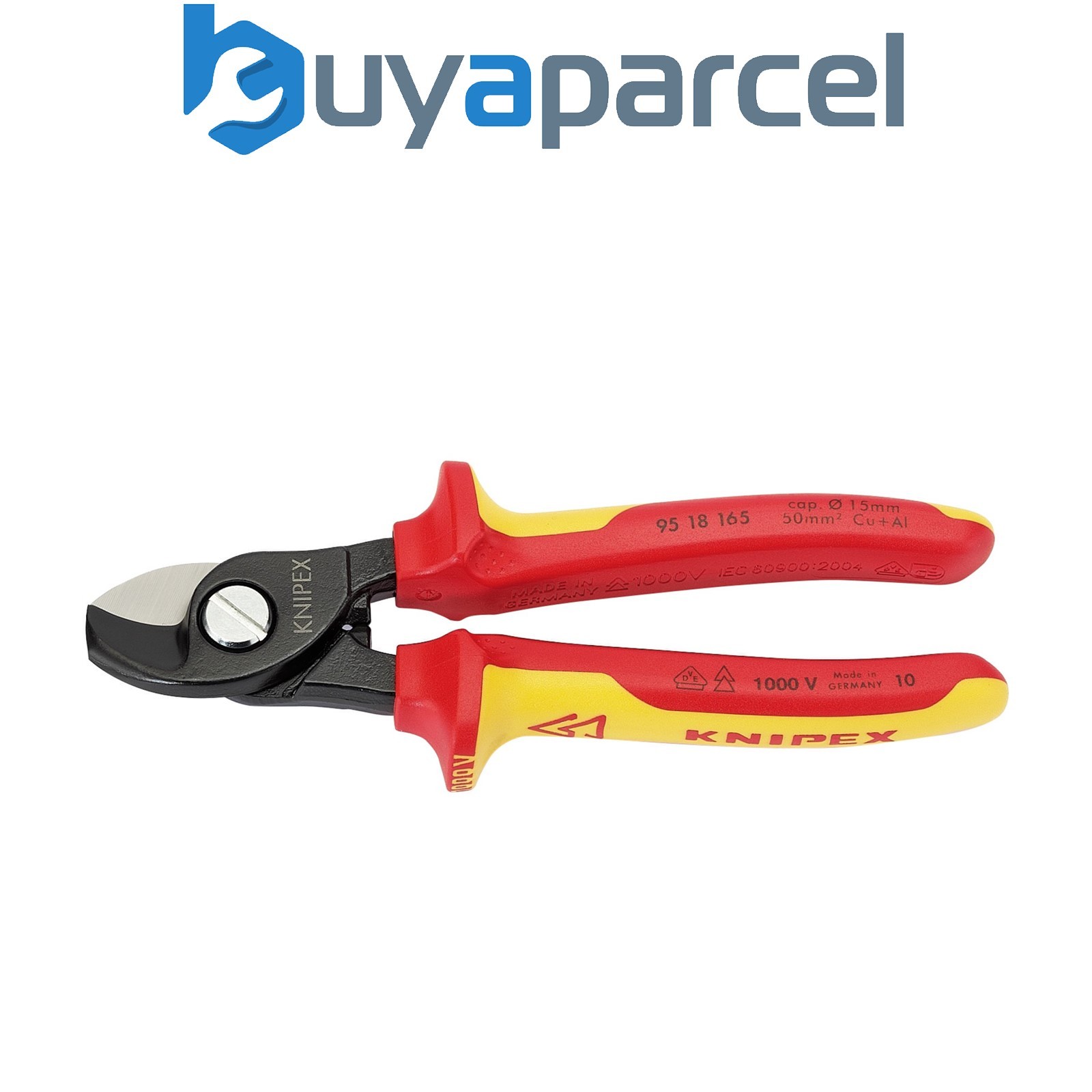 Draper 32014 KNIPEX 95 18 165UKSBE VDE Fully Insulated Cable Shears, 165mm