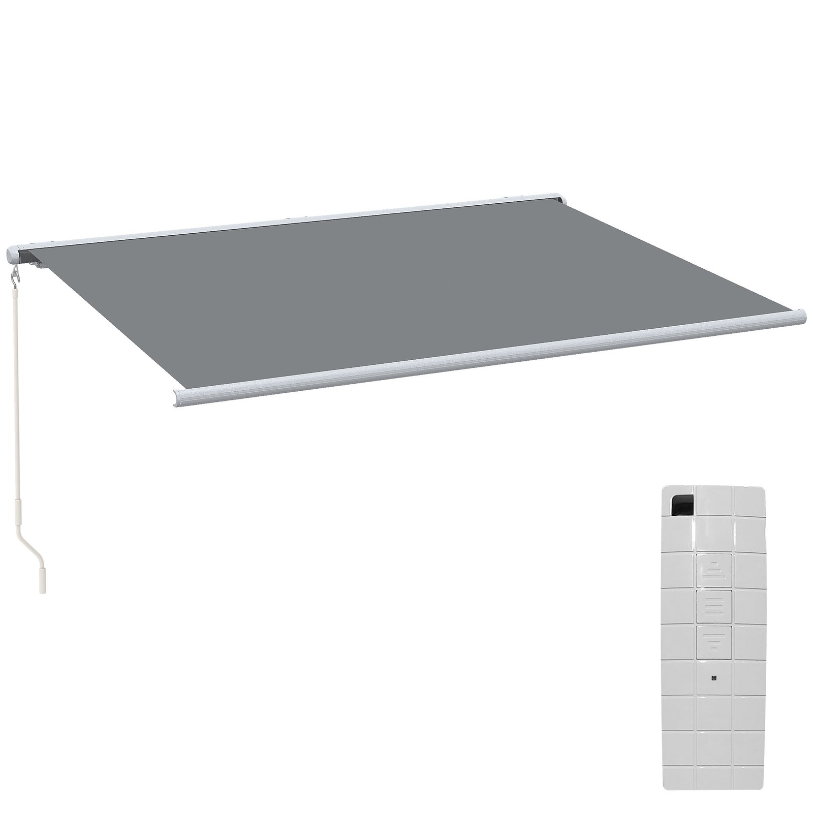 Outsunny 4x3m Full Cassette Electric Retractable Awning for Patio Door Window